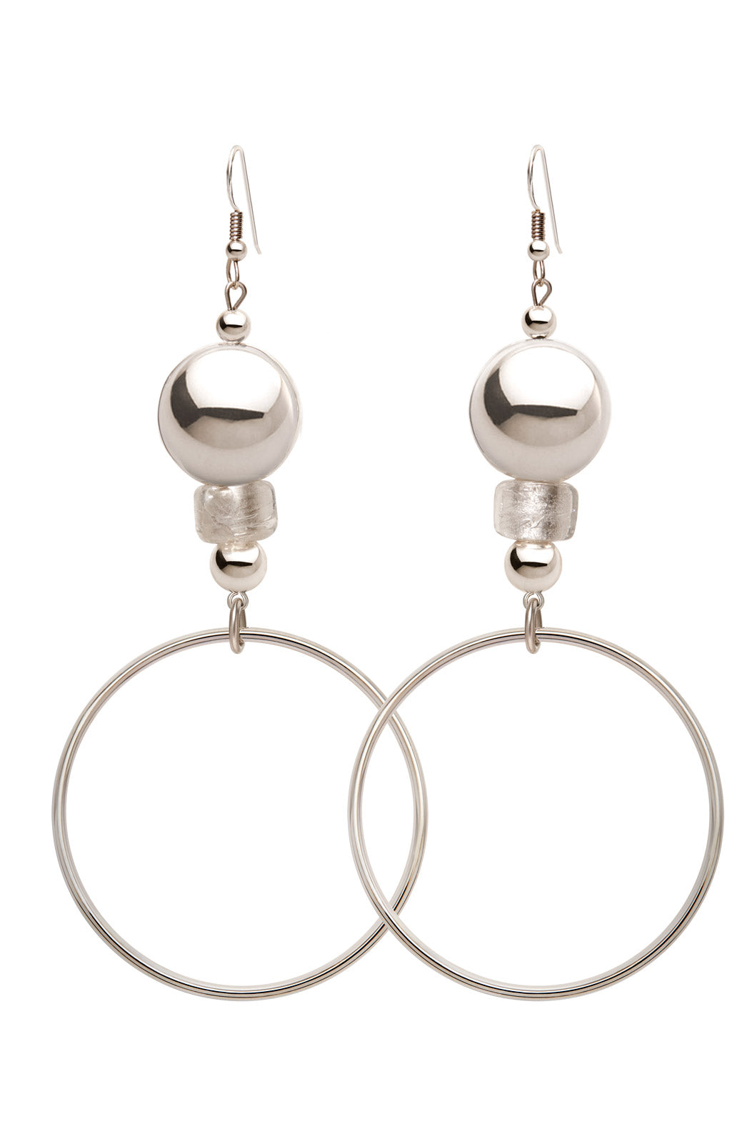 REFLECTIVE STERLING SILVER HOOP EARRINGS