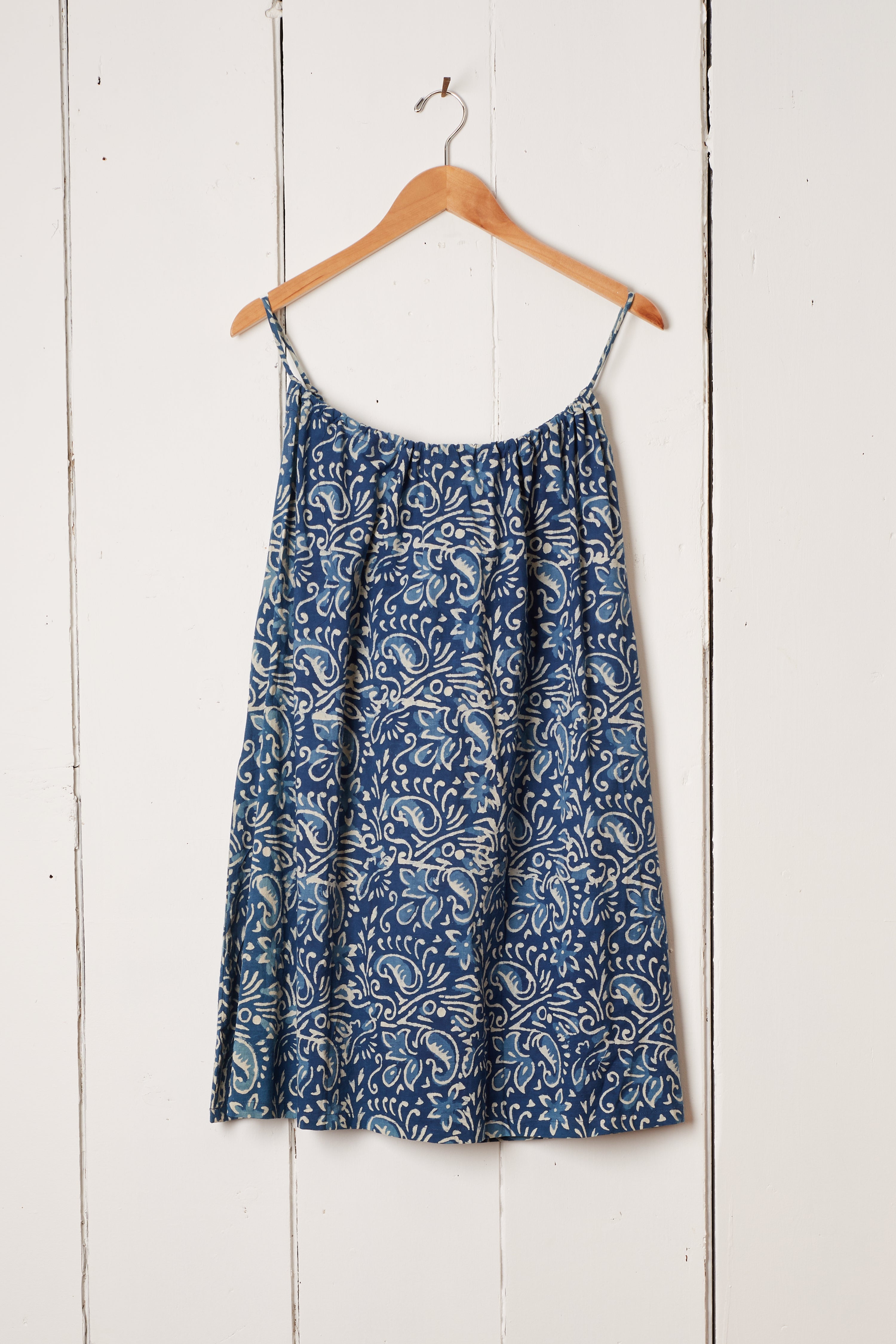 DEEP BLUE INDIGO FLORAL WAIKIKI DRESS