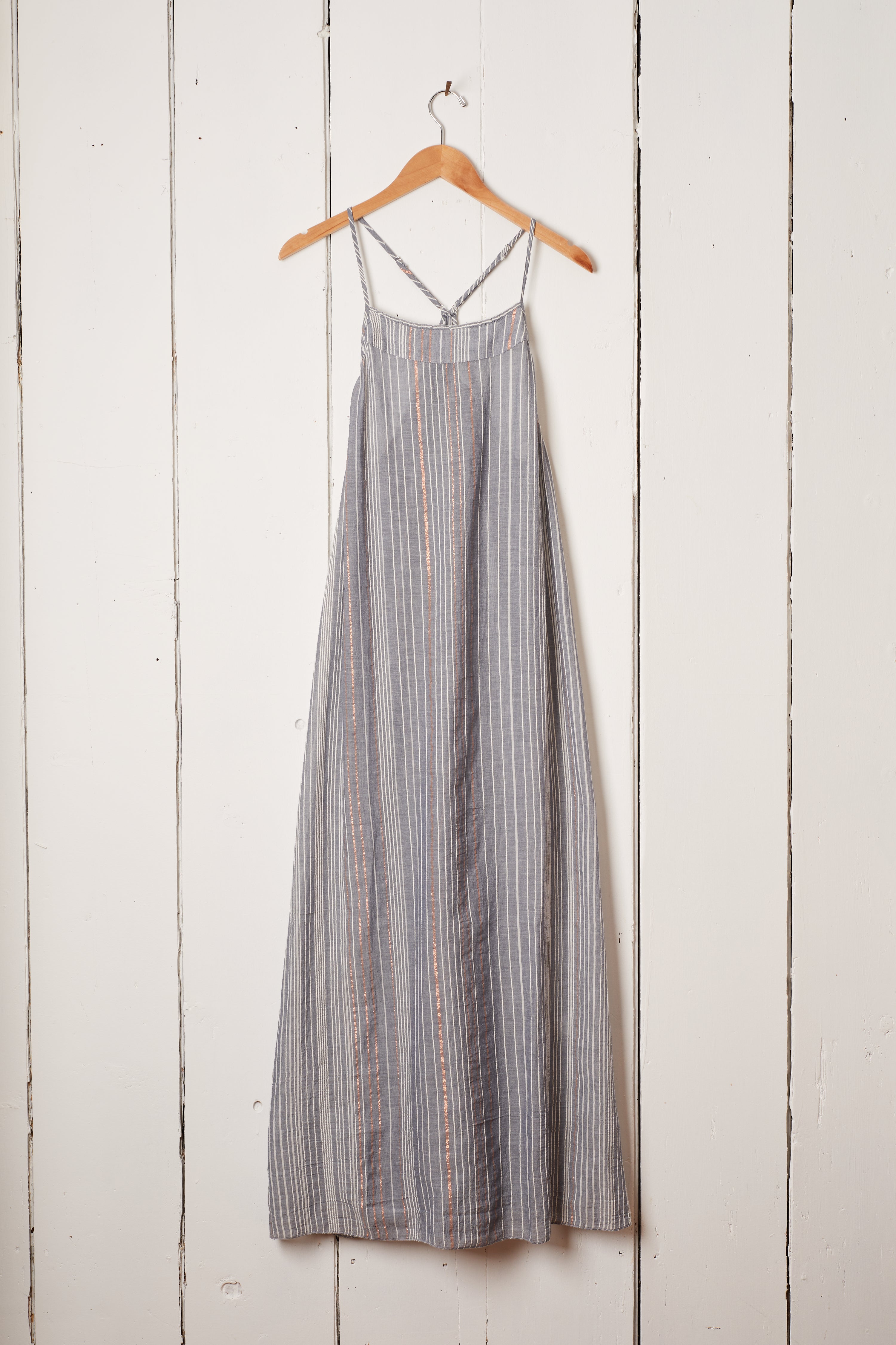 NAVY AND WHITE STRIPE SUN DRESS