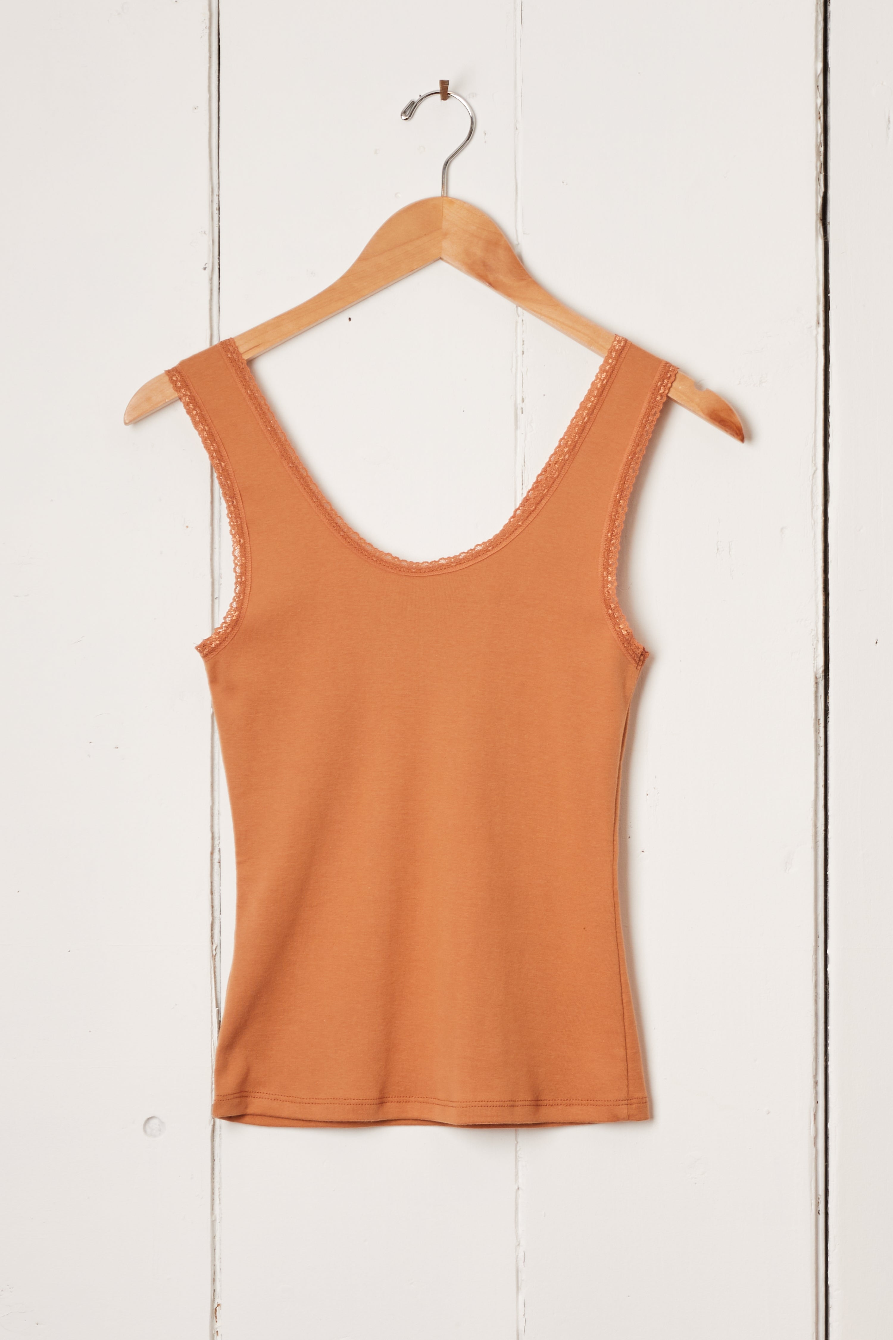 TEQUILA LACE TANK - COGNAC