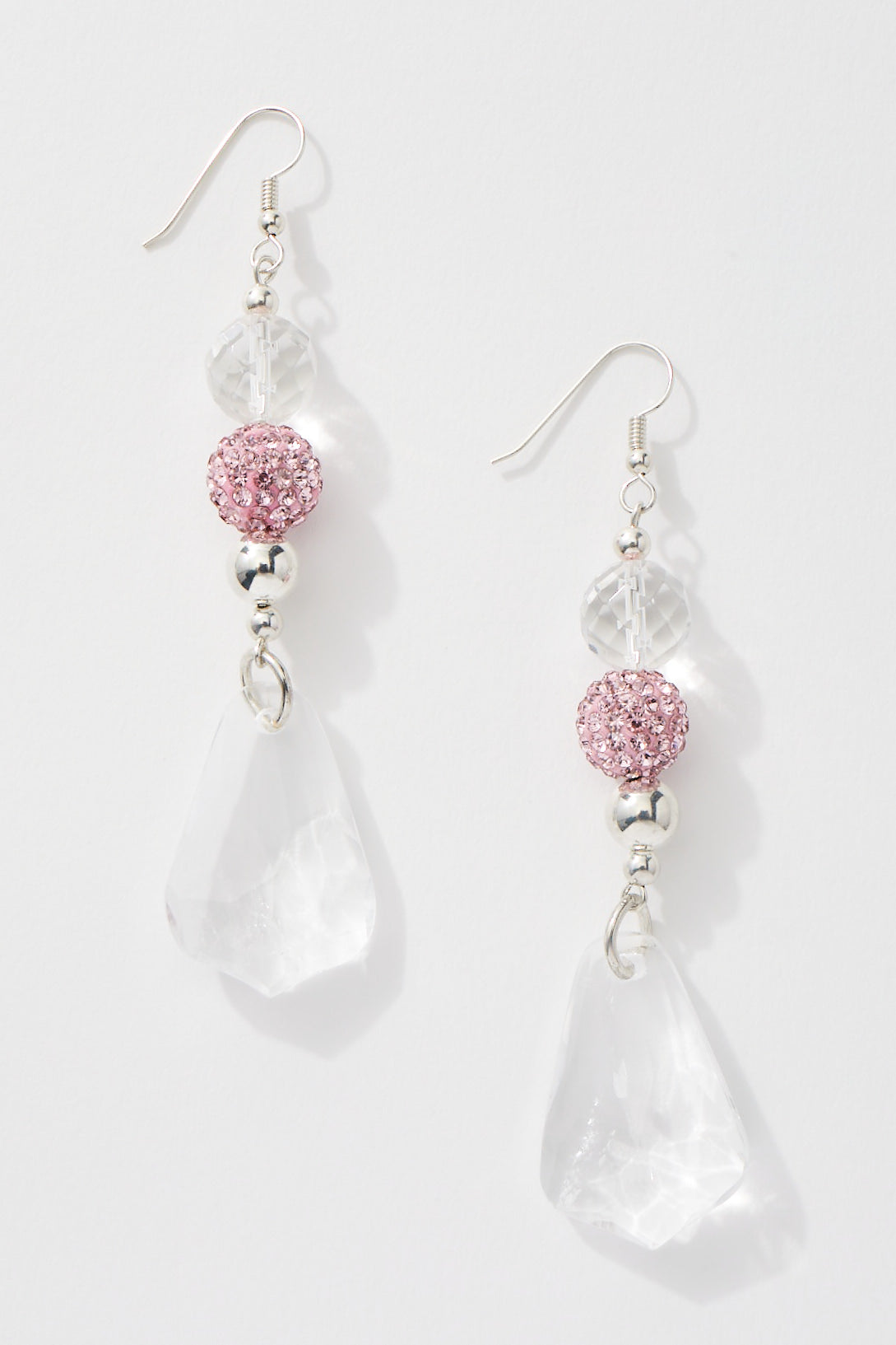YOU CAN TRY WITH PERFUME, A HAND WRITTEN POEM AND A ROSE CRYSTAL QUARTZ EARRINGS