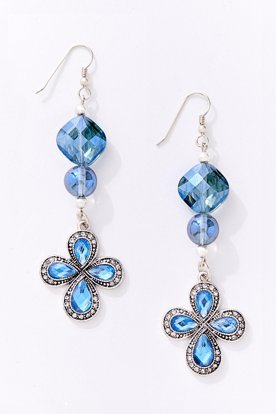 ETHEREAL BLUE LUCKY CLOVER EARRINGS