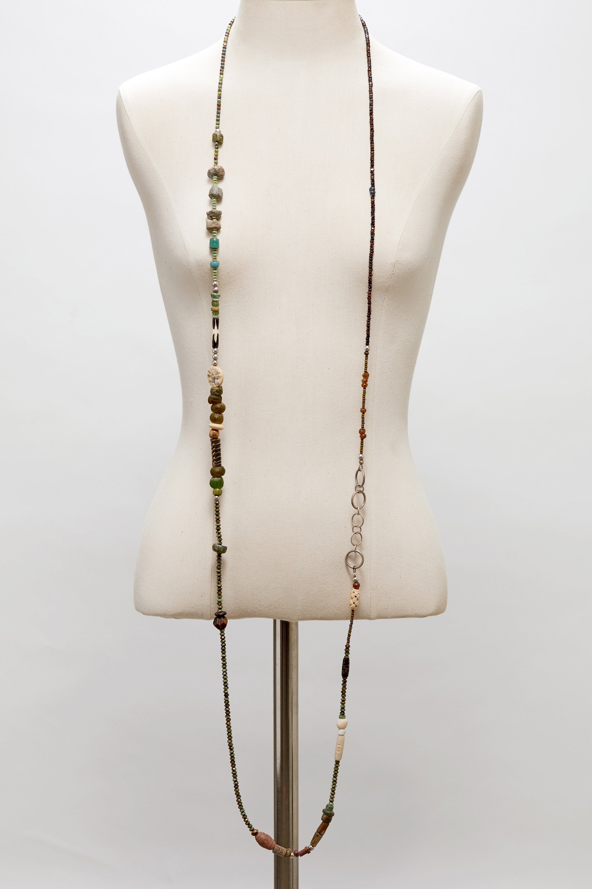 BLUE-GREEN TURQUOISE DRAGONFLY WRAP-AROUND NECKLACE