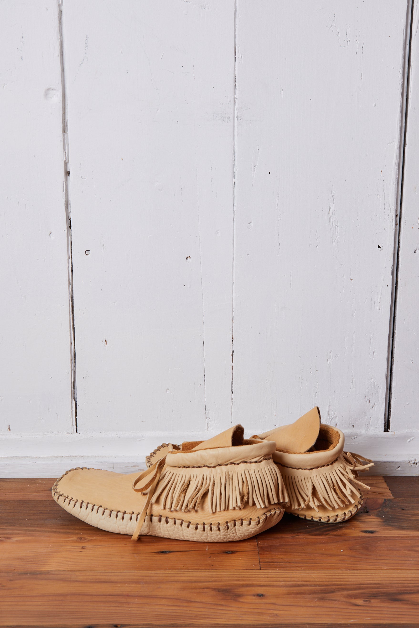 HAND MADE CREAM MOCCASINS