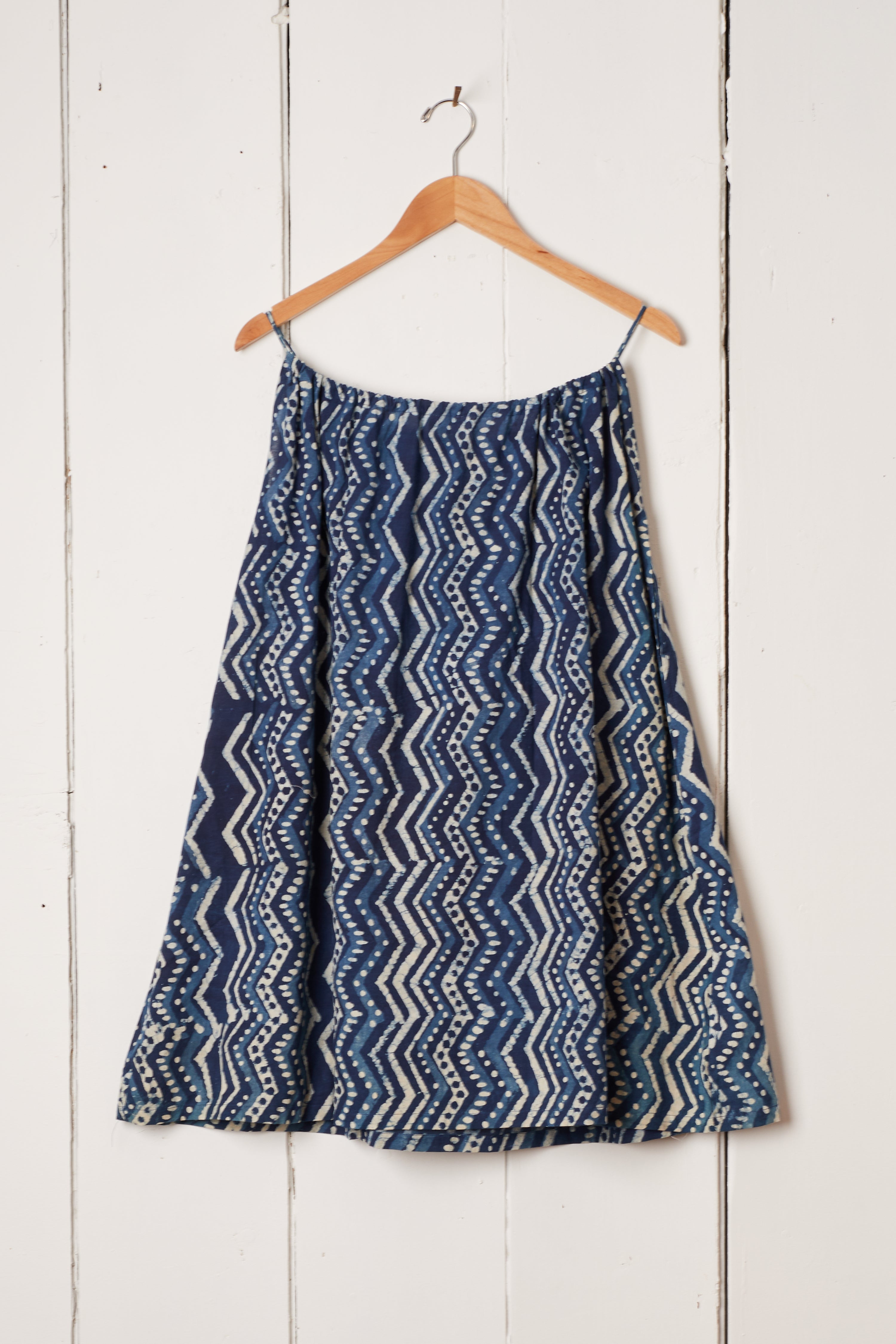 DEEP BLUE INDIGO ZIG ZAG PRINT WAIKIKI DRESS