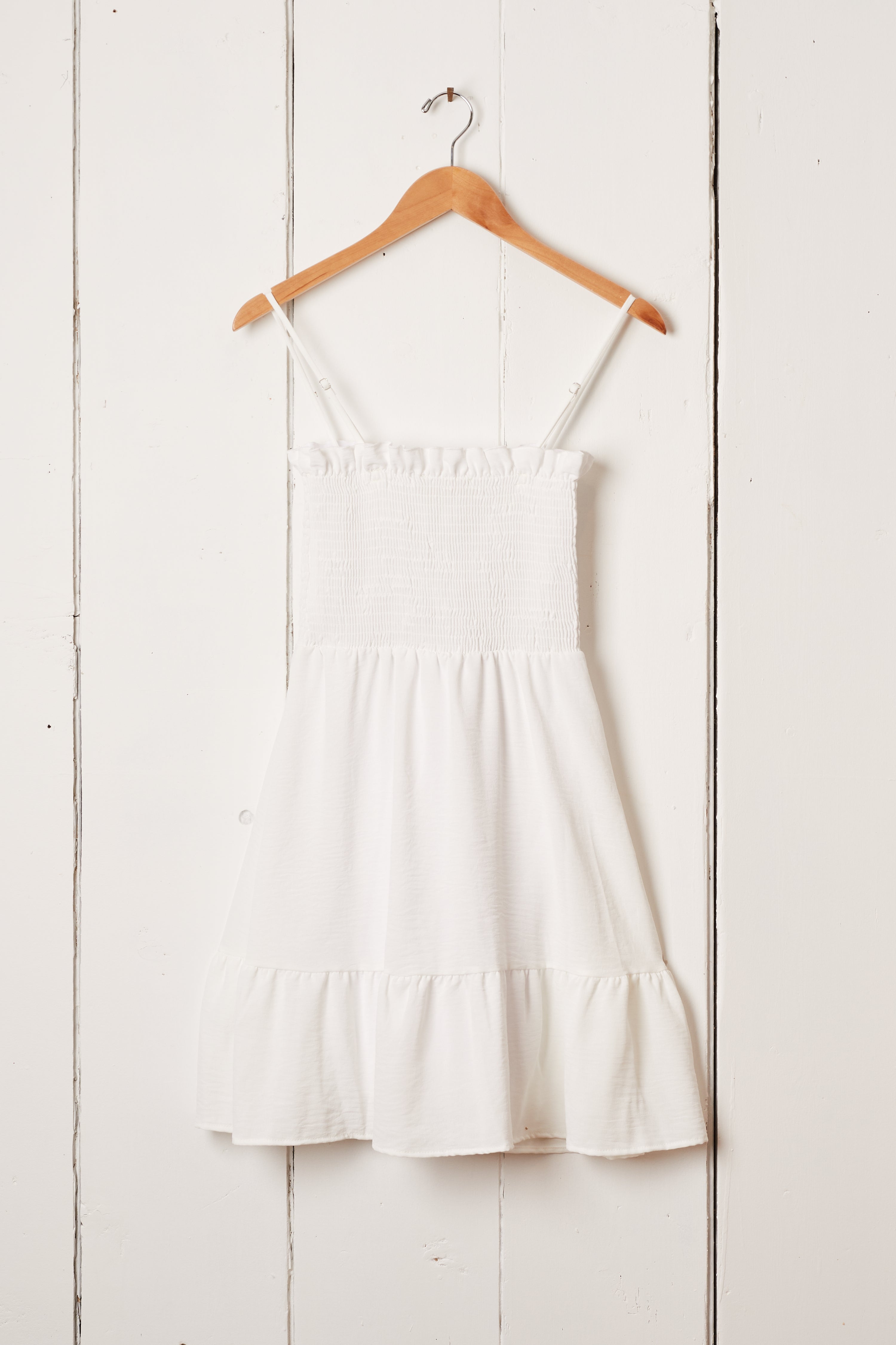 WHITE RUFFLE DRESS