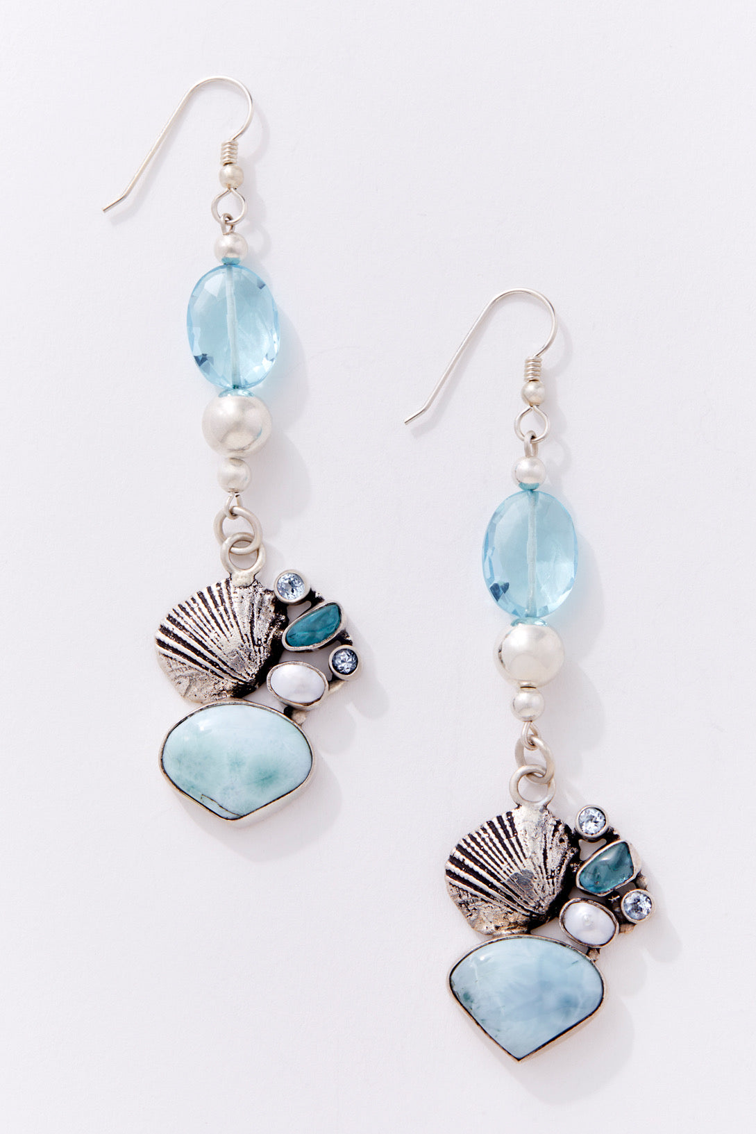 Light Blue Quartz And Sterling Silver Seaside Oasis Earrings