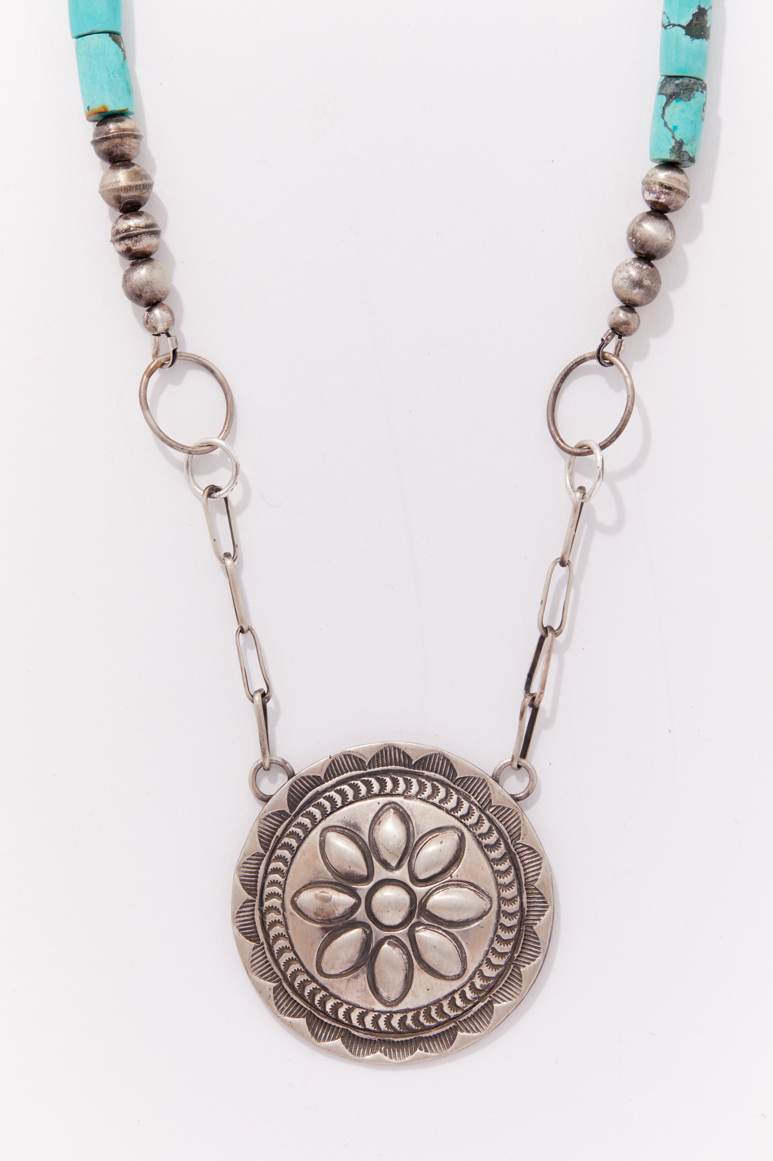 TURQUOISE CONCHO NECKLACE