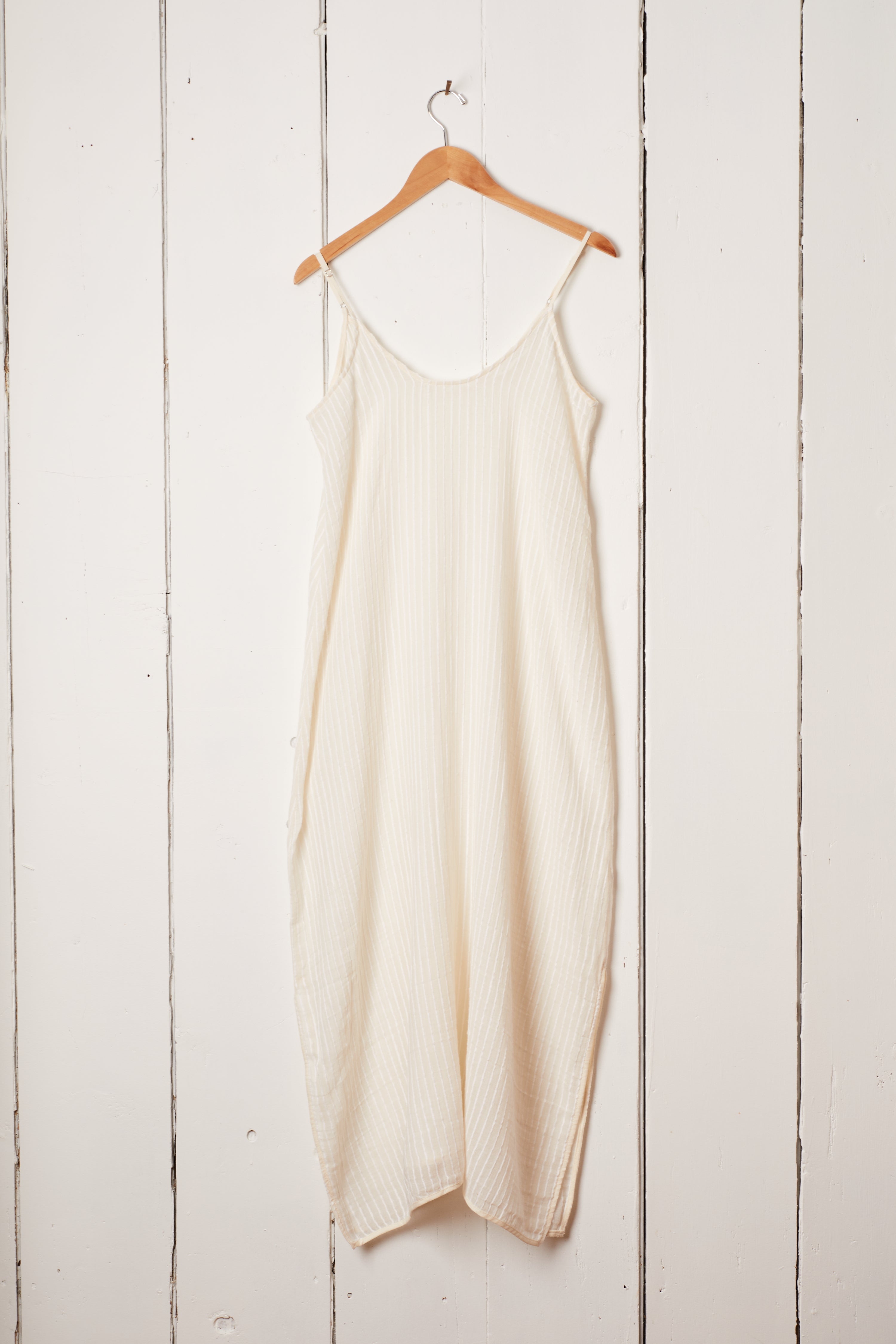 WHITE STRIPE SUN DRESS -ONE SIZE