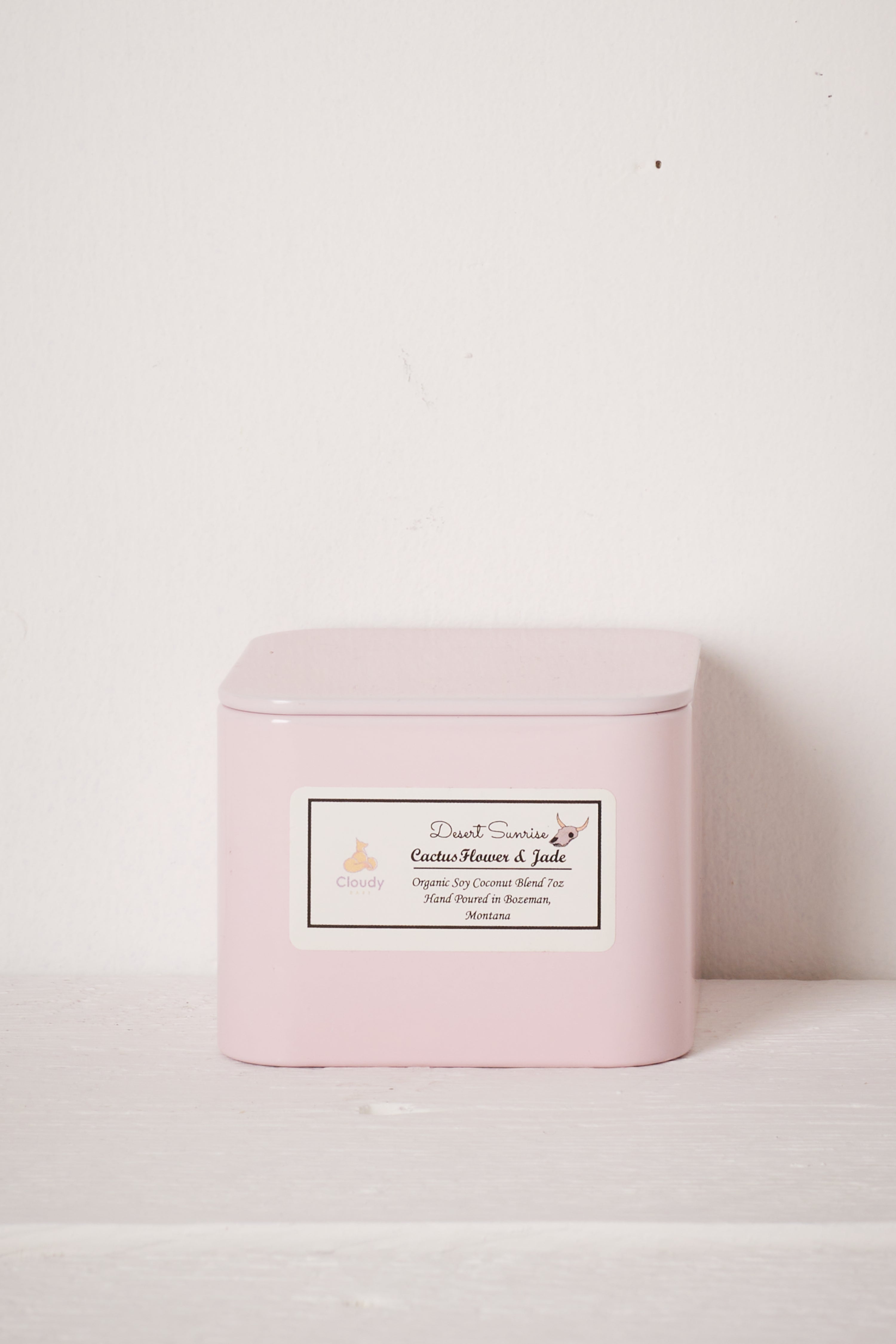 DESERT CACTUS CANDLE - CACTUS FLOWER AND JADE ( PINK TIN )