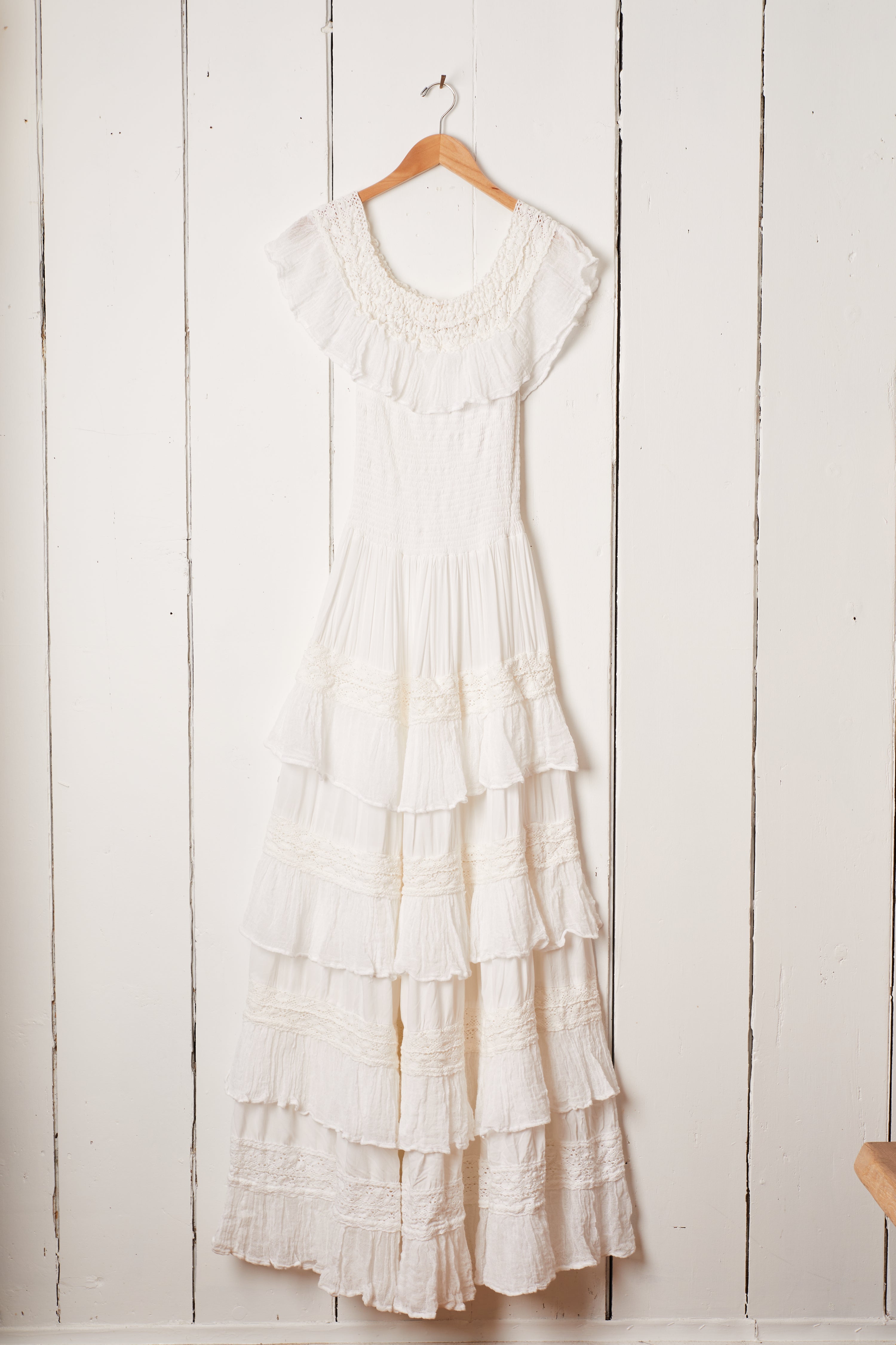 WHITE COASTAL COWGIRL GOWN