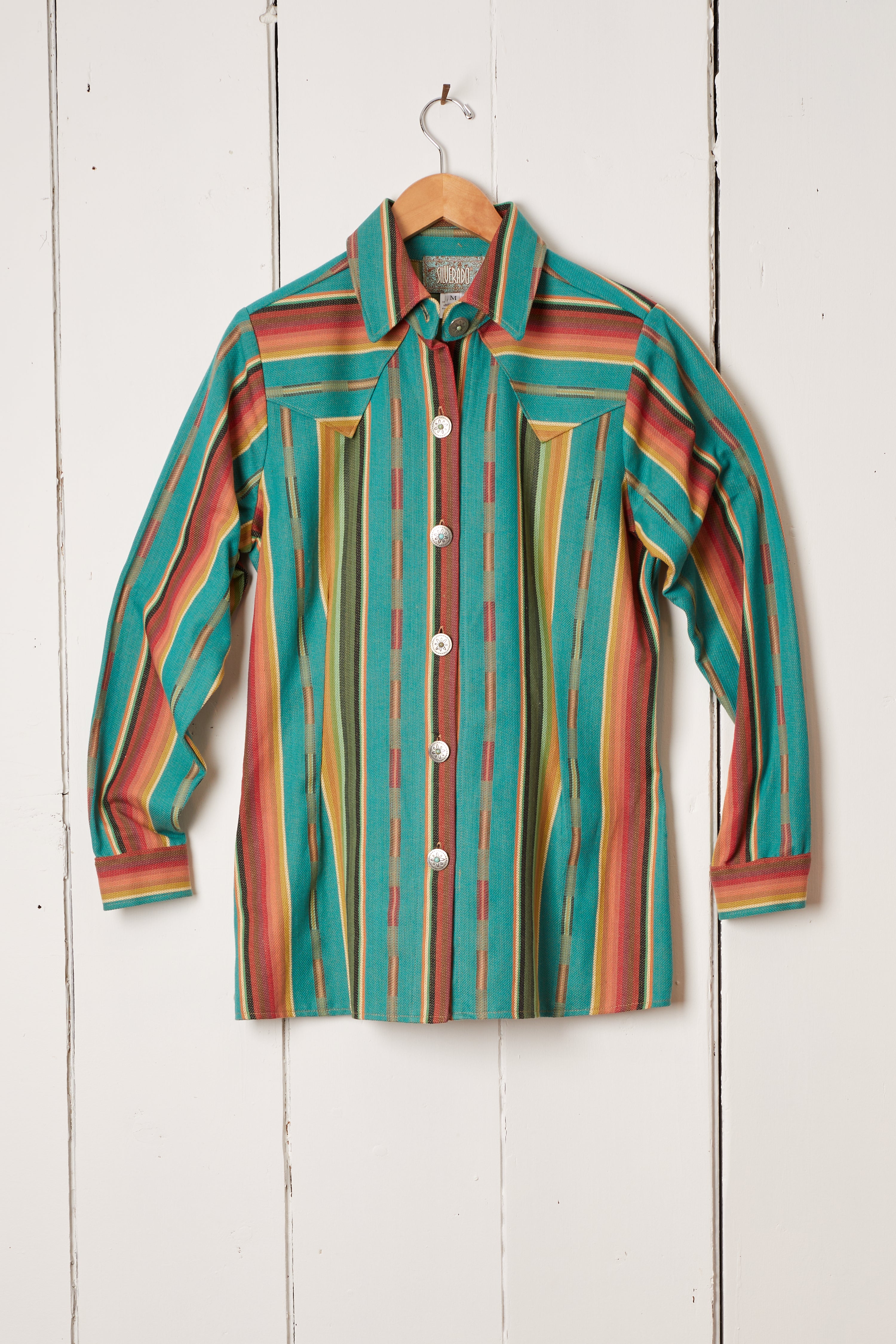 TURQUOISE SOMBRE BUTTON DOWN SHIRT