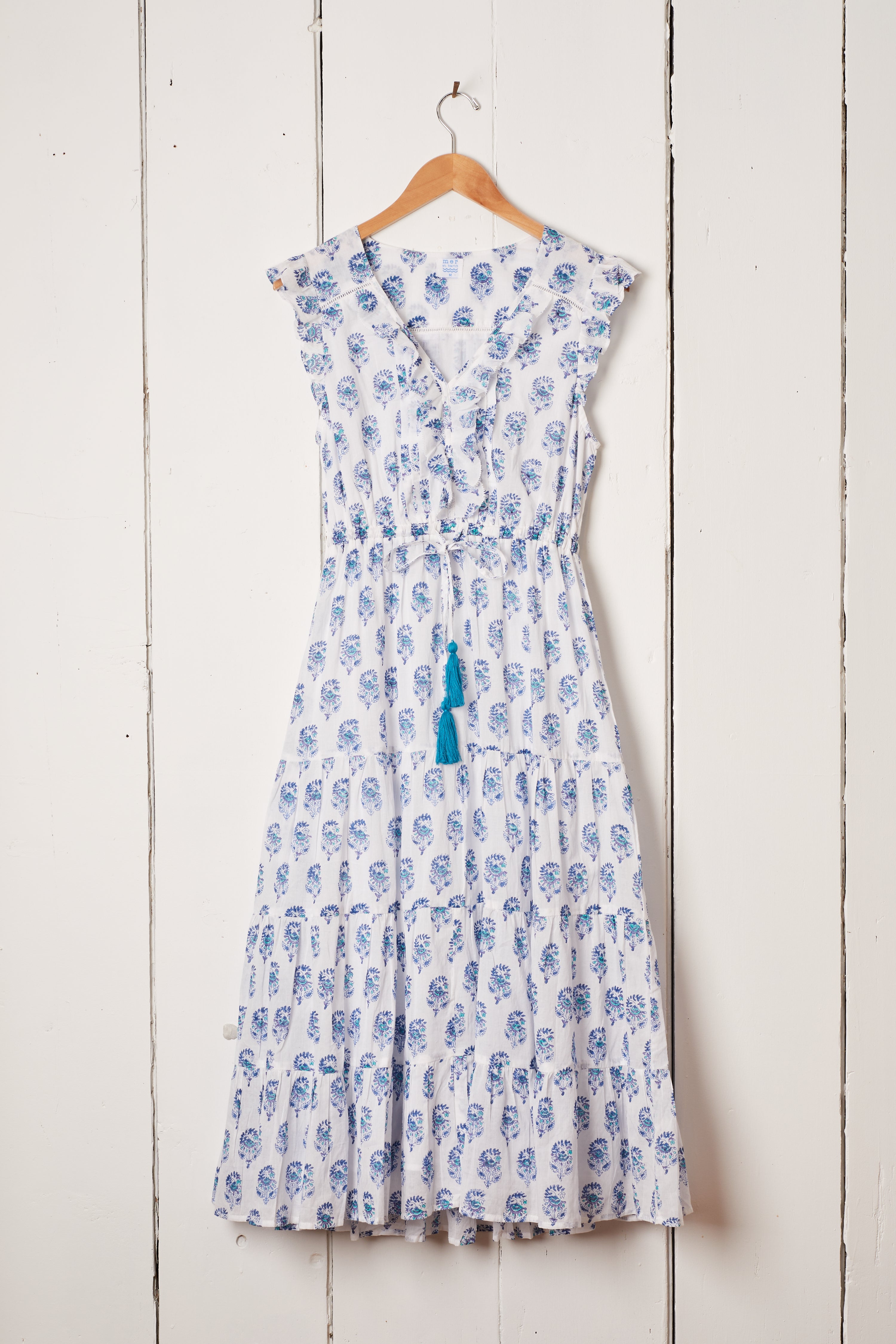 ST. BARTH BLUE AND WHITE DRESS