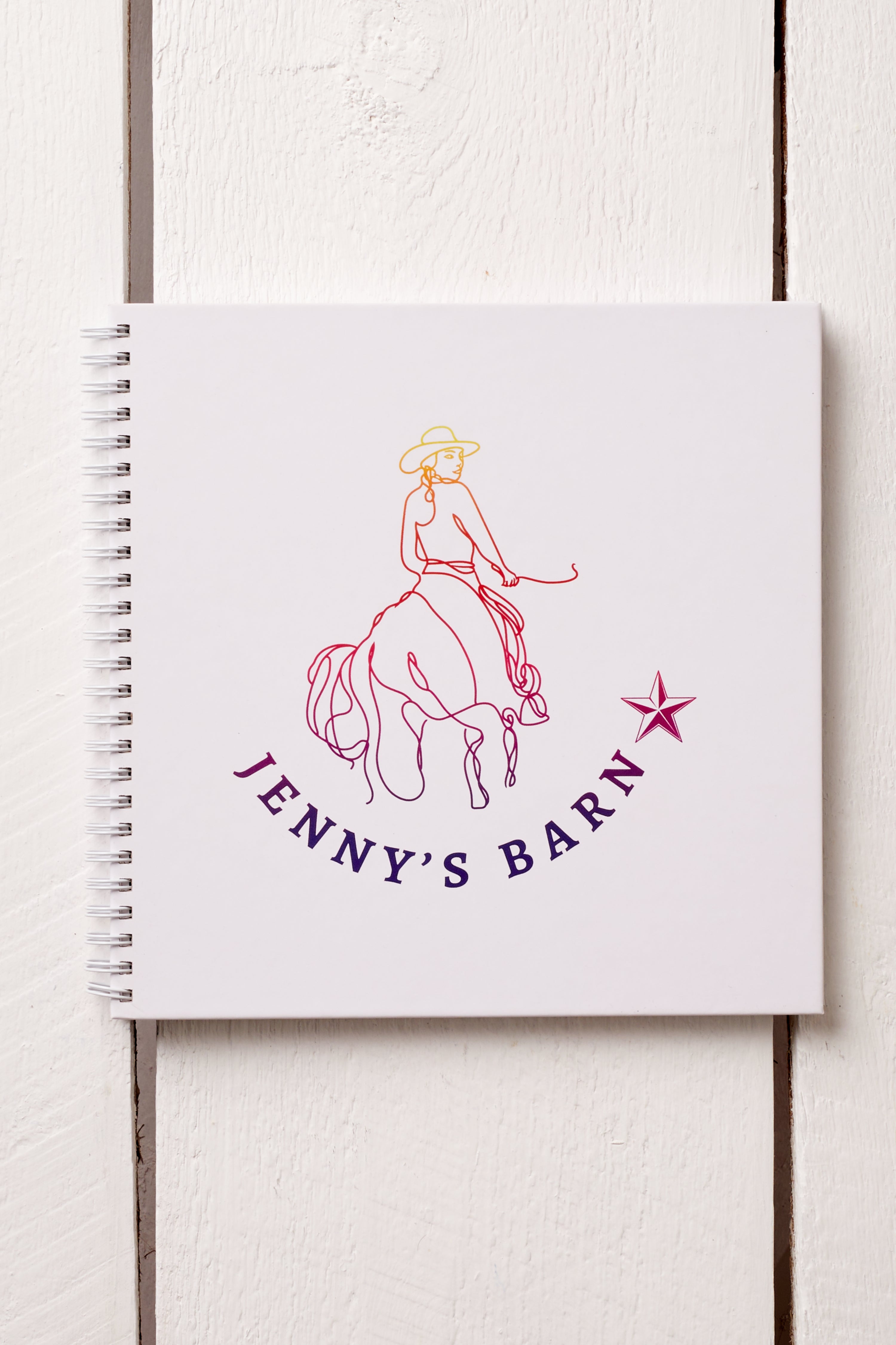JENNY’S BARN HARD COVER NOTEBOOK RAINBOW - 8.5” x 8.5”