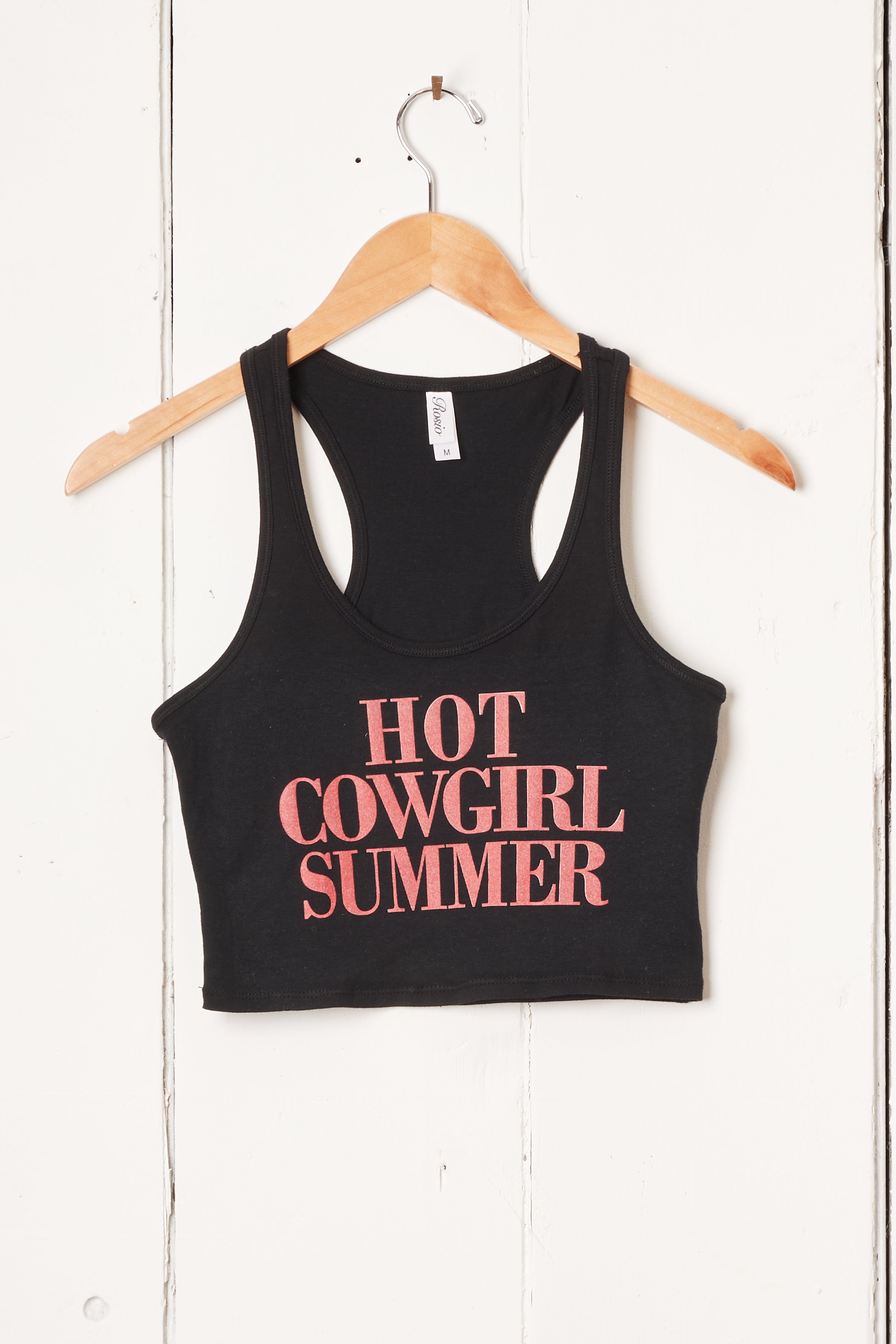 HOT COWGIRL SUMMER CROP TANK - BLACK