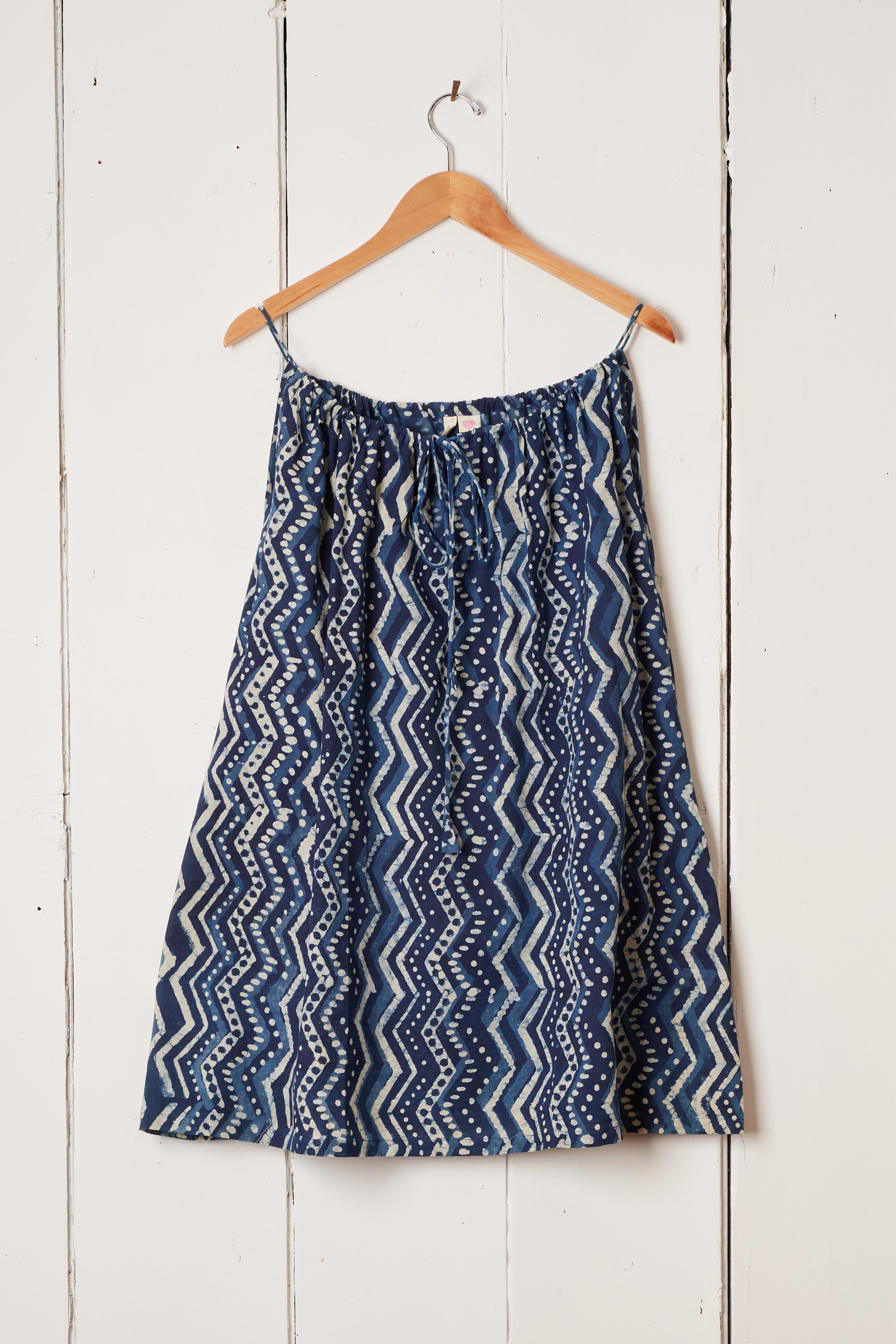 DEEP BLUE INDIGO ZIG ZAG PRINT WAIKIKI DRESS
