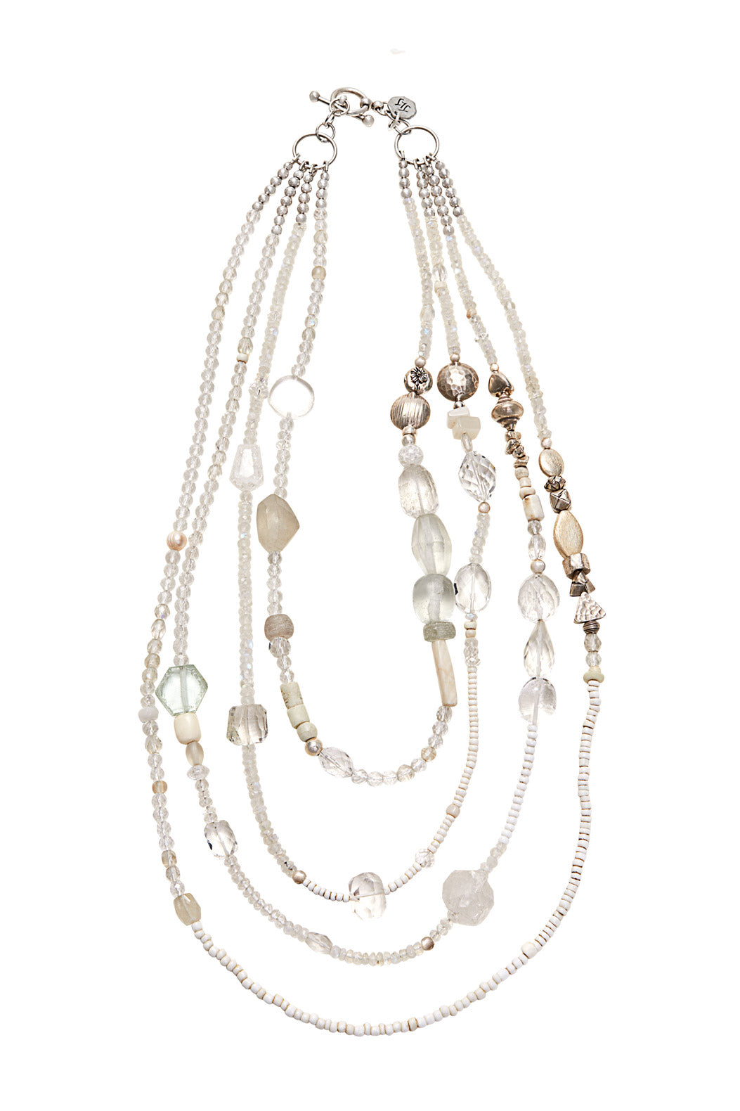 ILLUMINATIONS CRYSTAL QUARTZ AND STERLING SILVER MULTI-STRAND NECKLACE