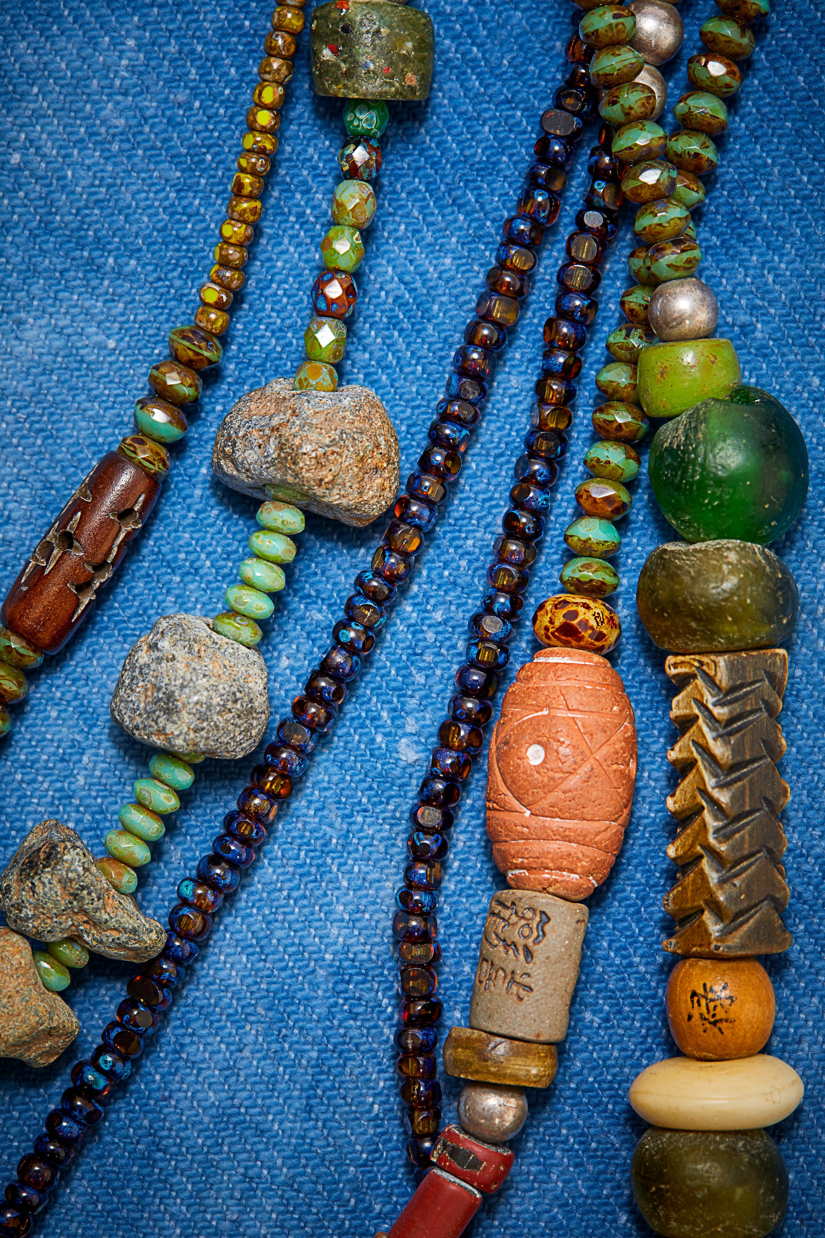 BLUE-GREEN TURQUOISE DRAGONFLY WRAP-AROUND NECKLACE