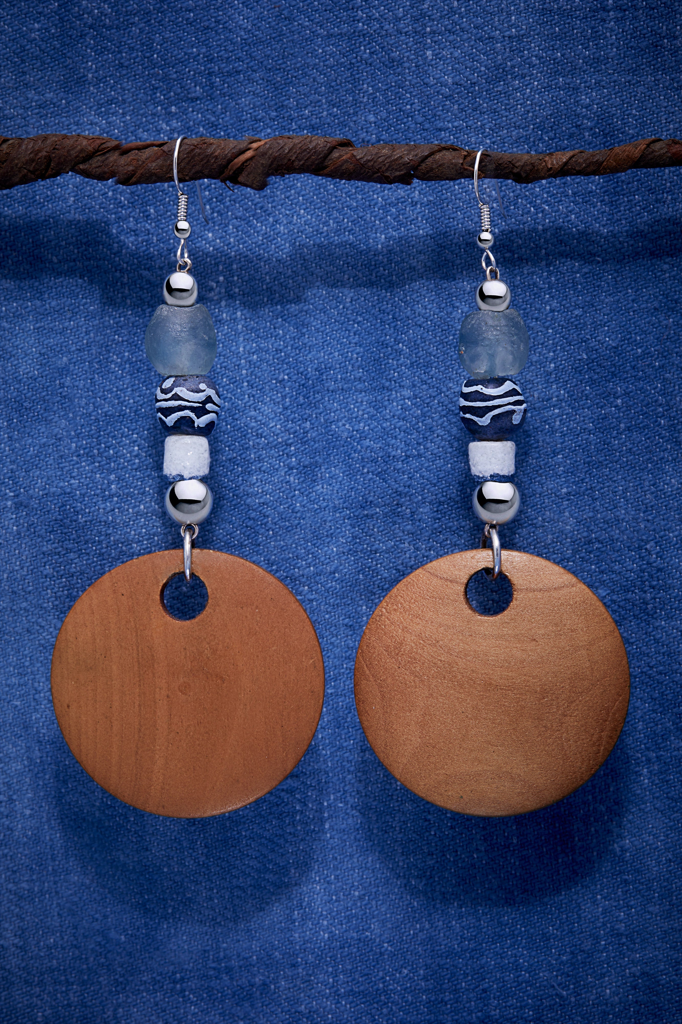 SKY BLUE AND WAVE EARRINGS