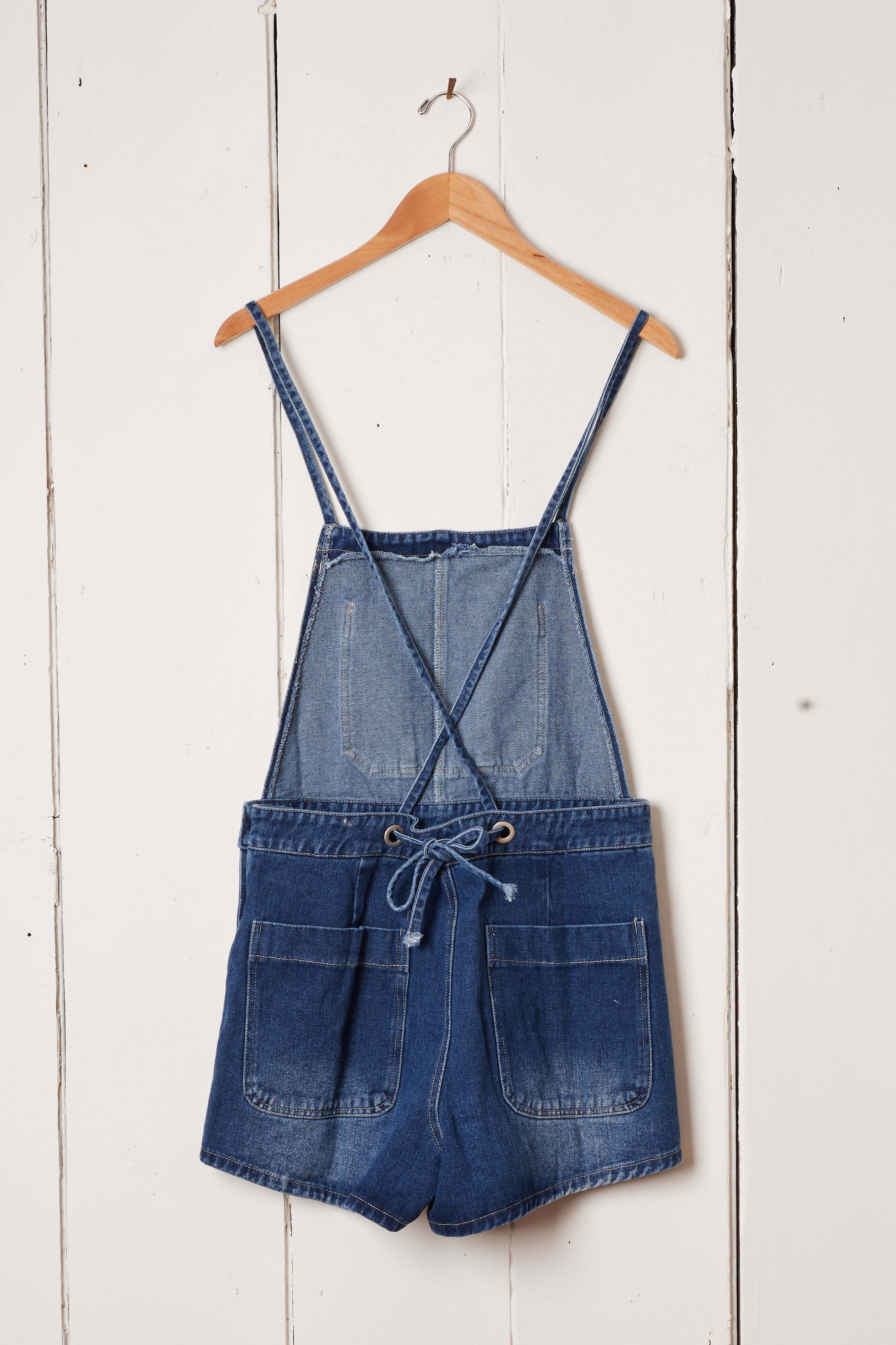 DENIM OVERALL SHORTS