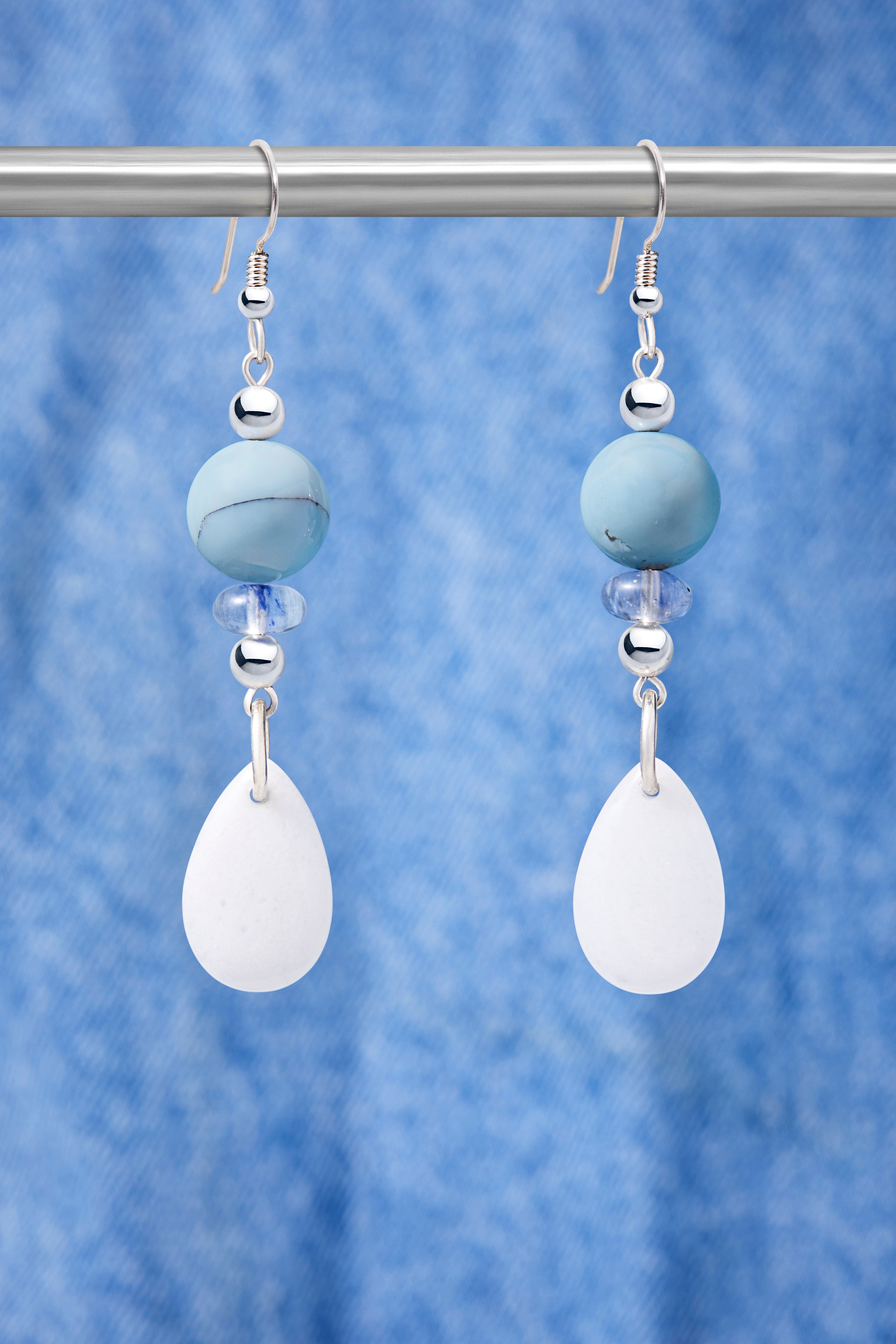 Sky Blue Owyhee Denim Opal Earrings