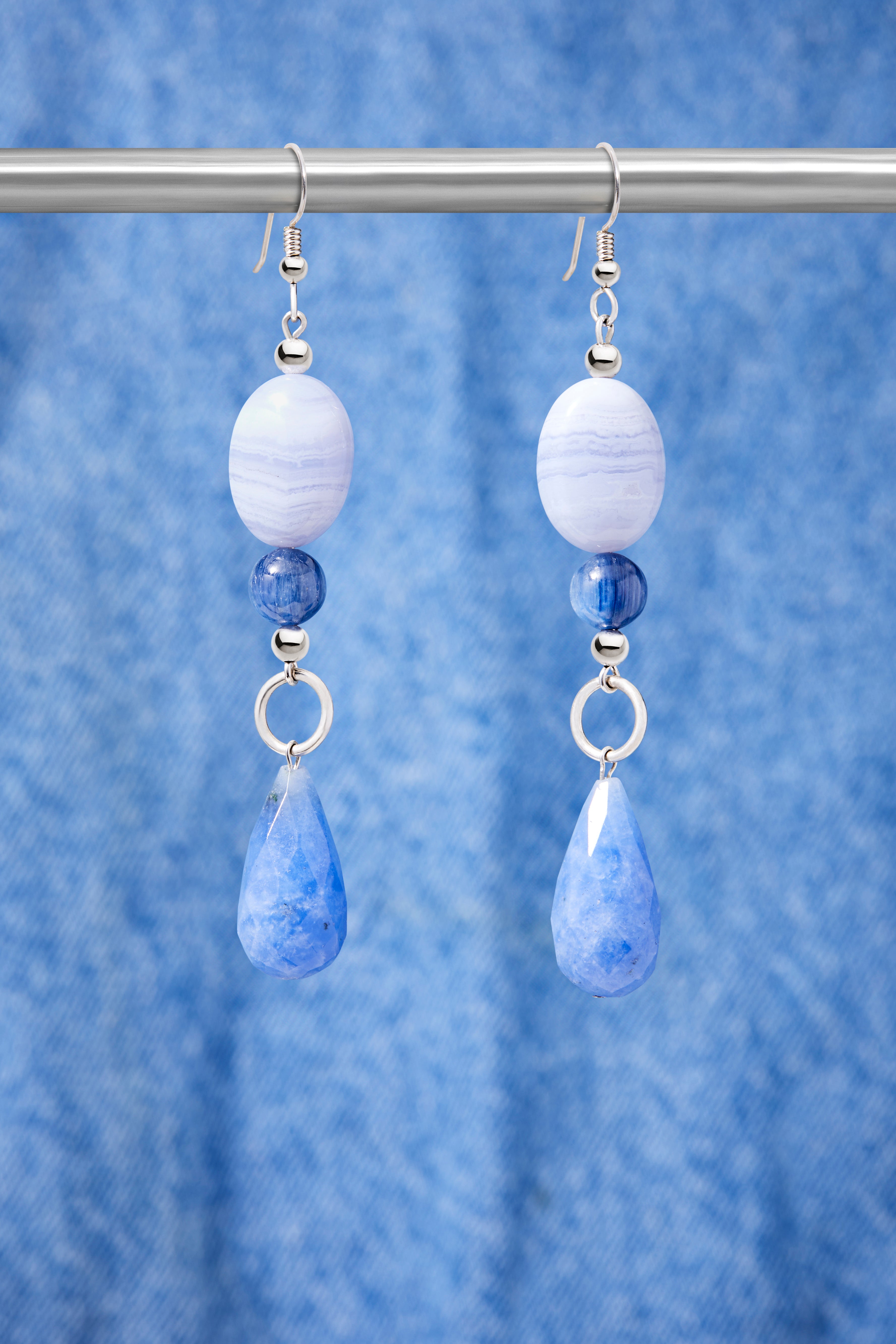 FADED BLUE DENIM EARRINGS