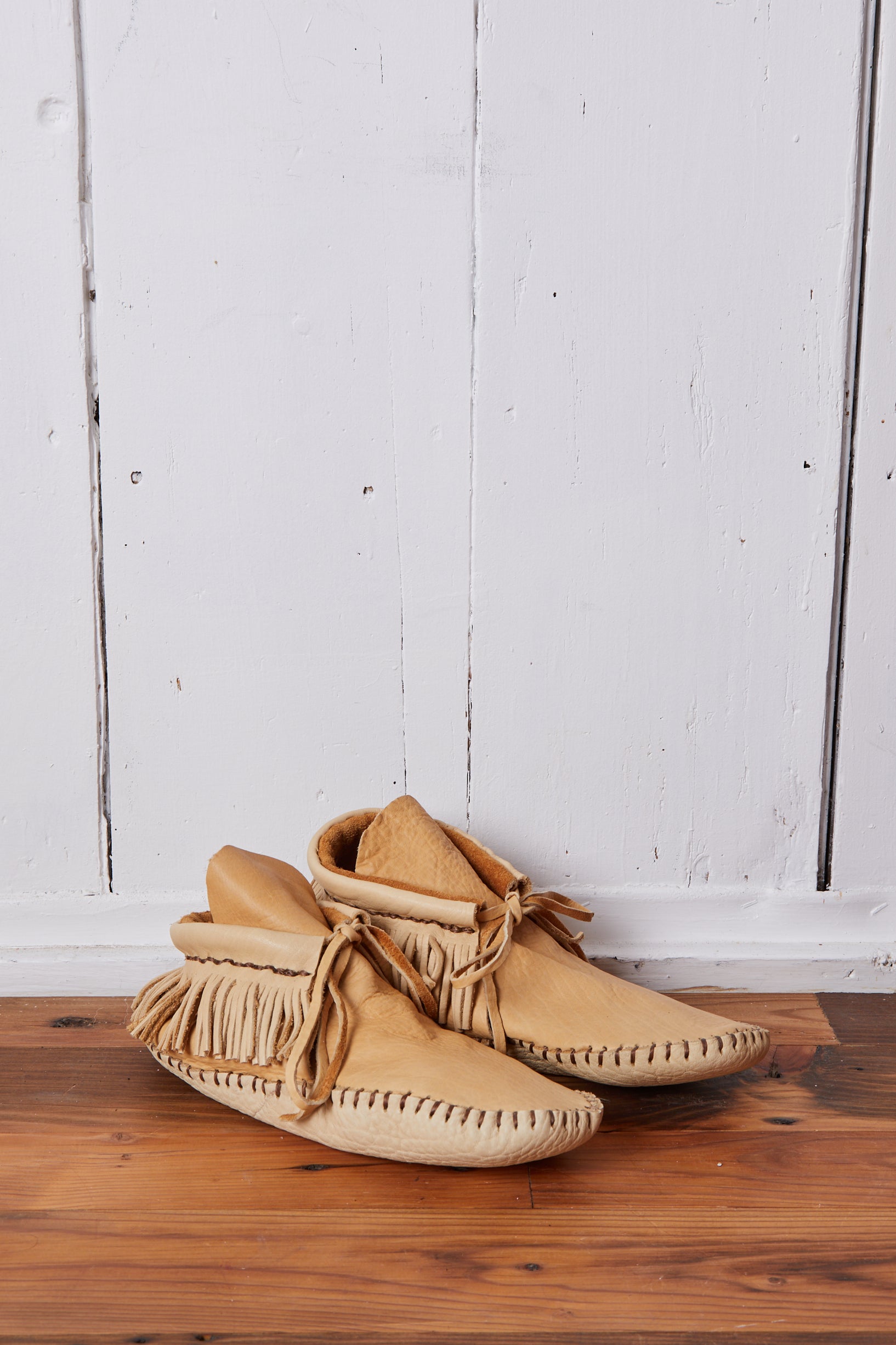 HAND MADE CREAM MOCCASINS
