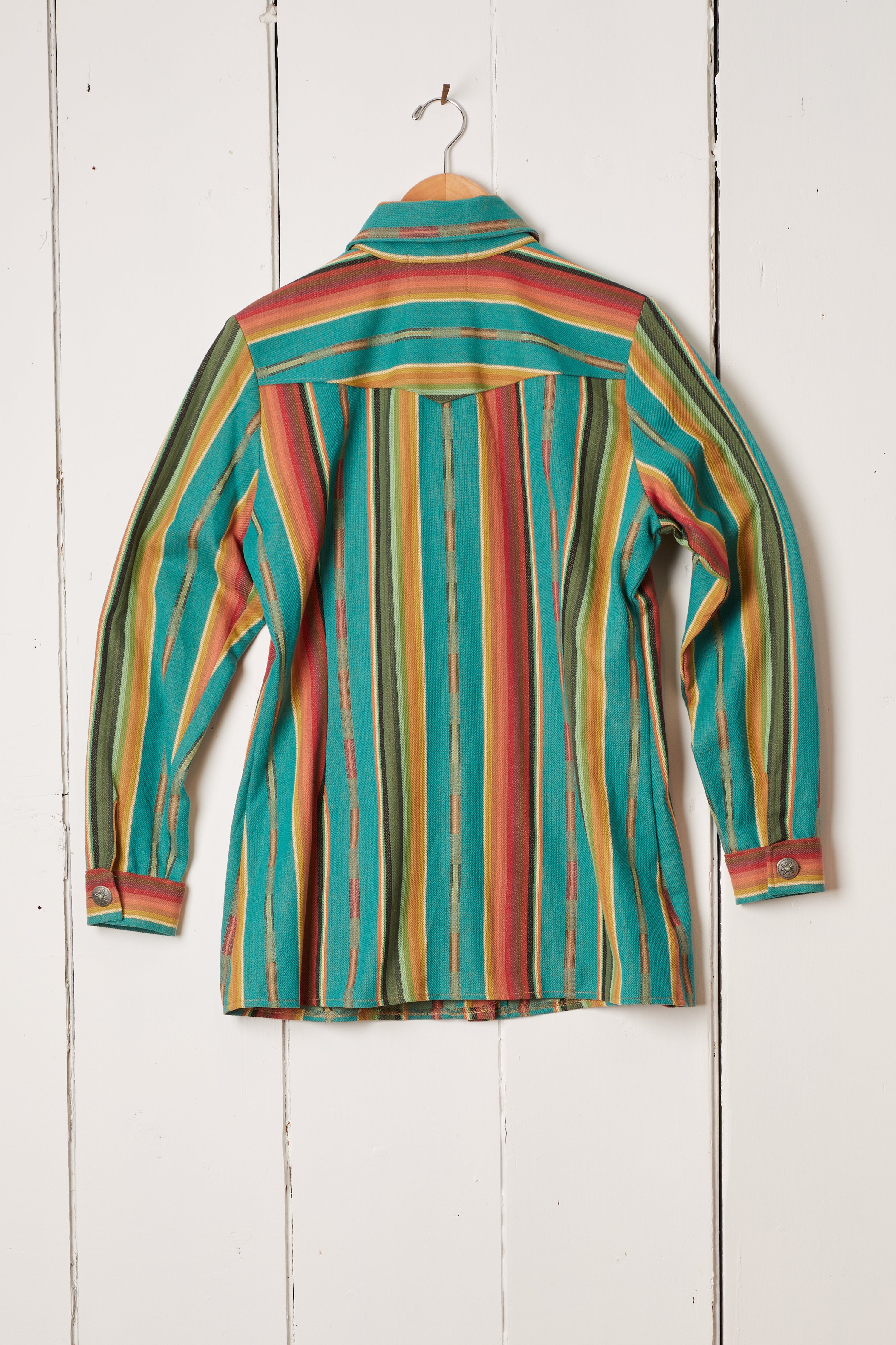 TURQUOISE SOMBRE BUTTON DOWN SHIRT