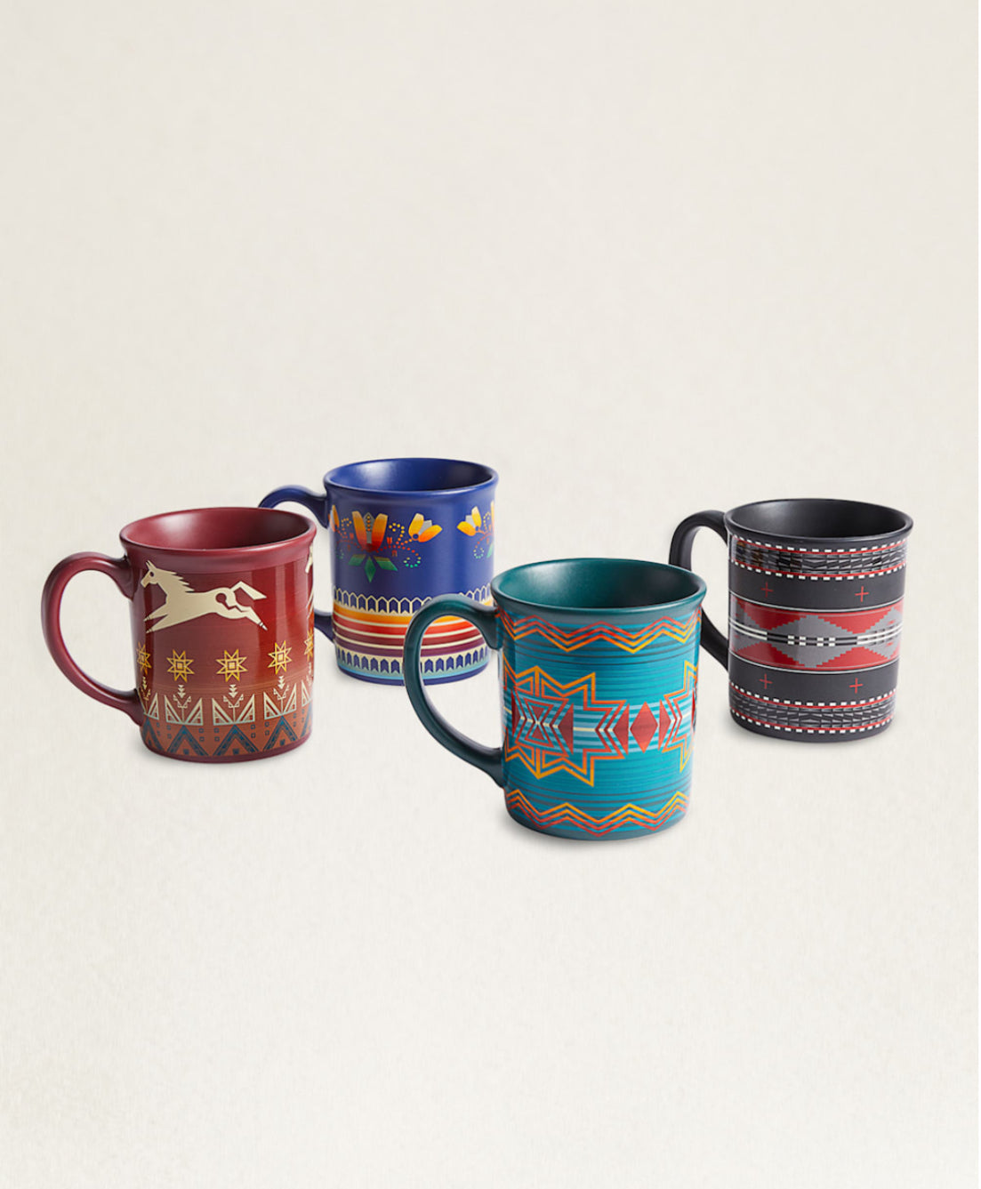 PENDLETON AMERICAN INDIAN COLLEGE FUND MUGS, SET OF 4