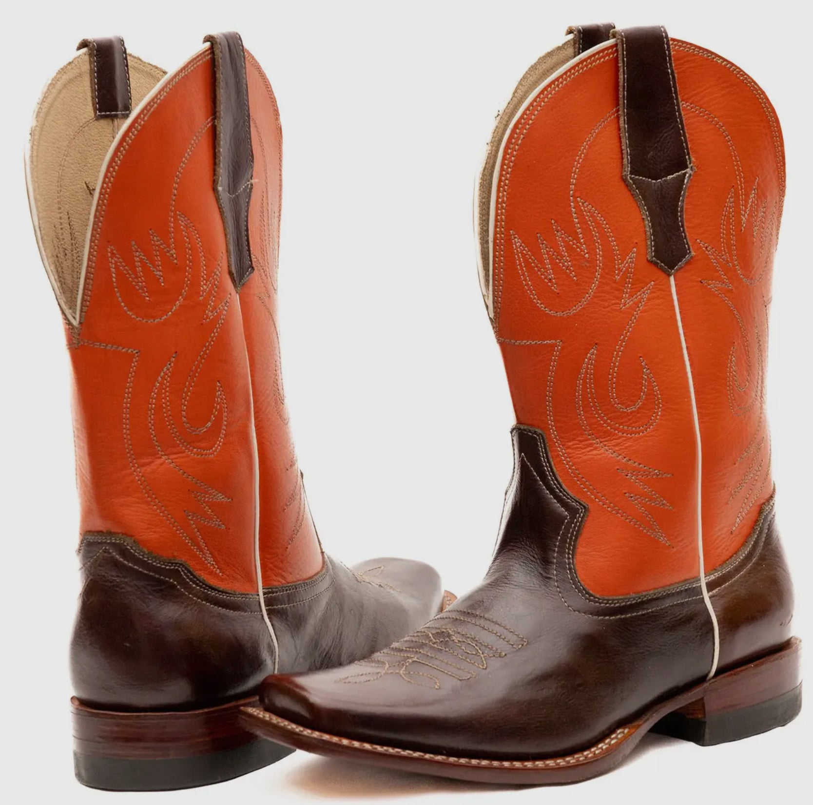 Men’s boots with orange