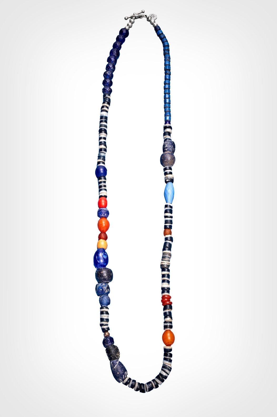 RUGGED NAVY AND ORANGE STRIPE NECKLACE
