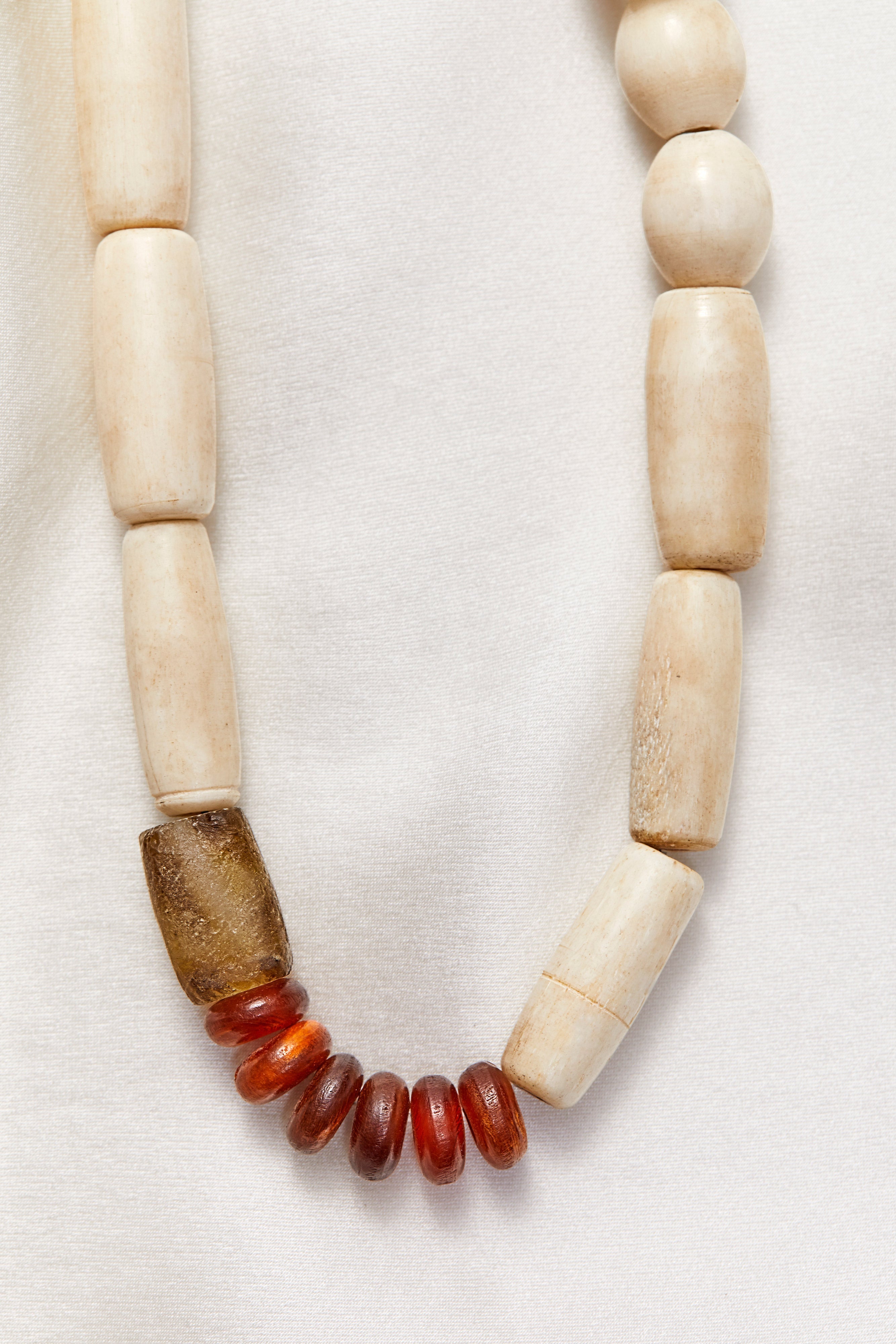 LONG CRYSTAL QUARTZ SOUTHWESTERN FIESTA NECKLACE