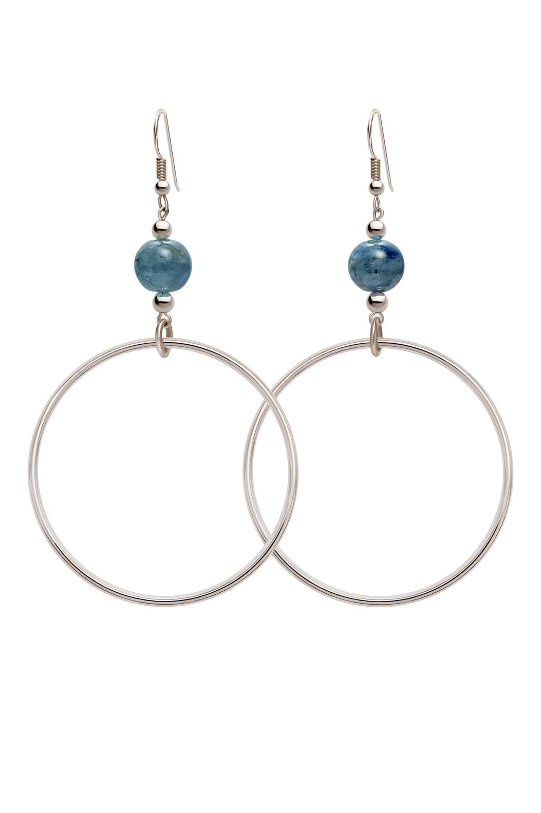 KYANITE CLASSIC STERLING SILVER HOOP EARRINGS