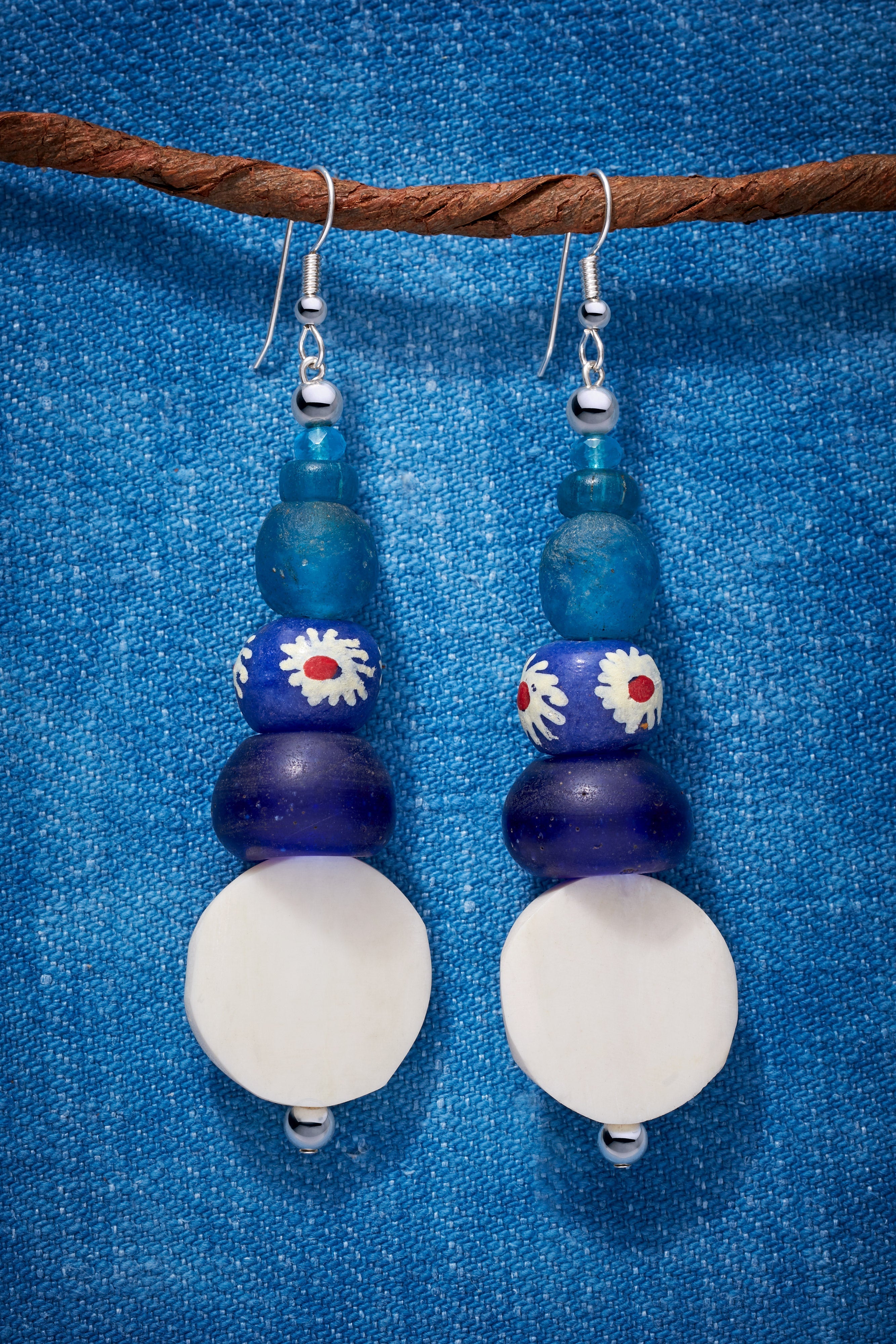 BLUE COBALT FLOWER EARRINGS