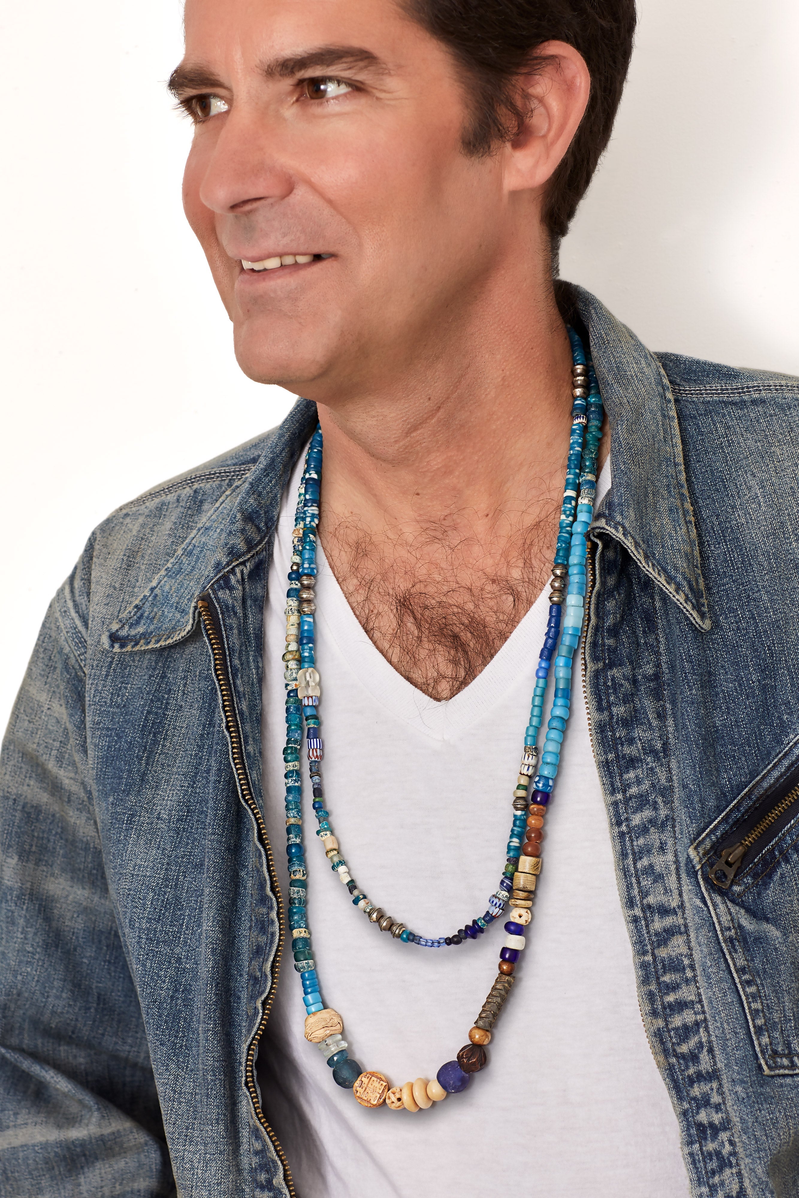 SKY BLUE AND AMBER NECKLACE