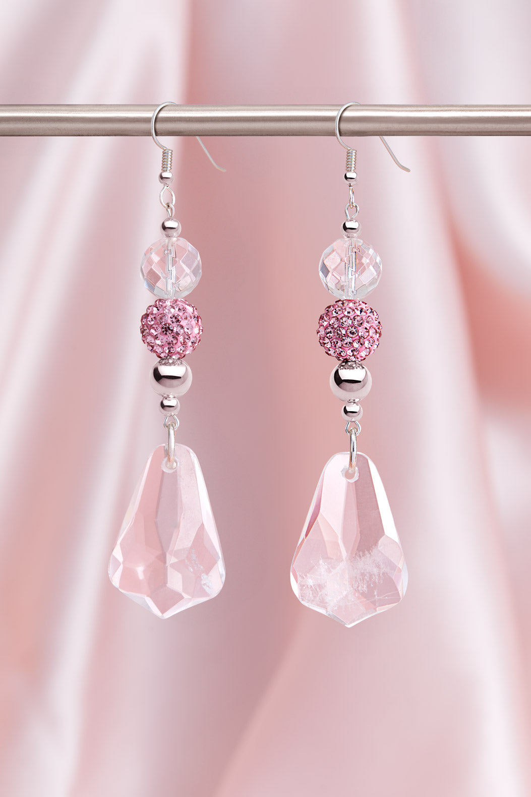YOU CAN TRY WITH PERFUME, A HAND WRITTEN POEM AND A ROSE CRYSTAL QUARTZ EARRINGS