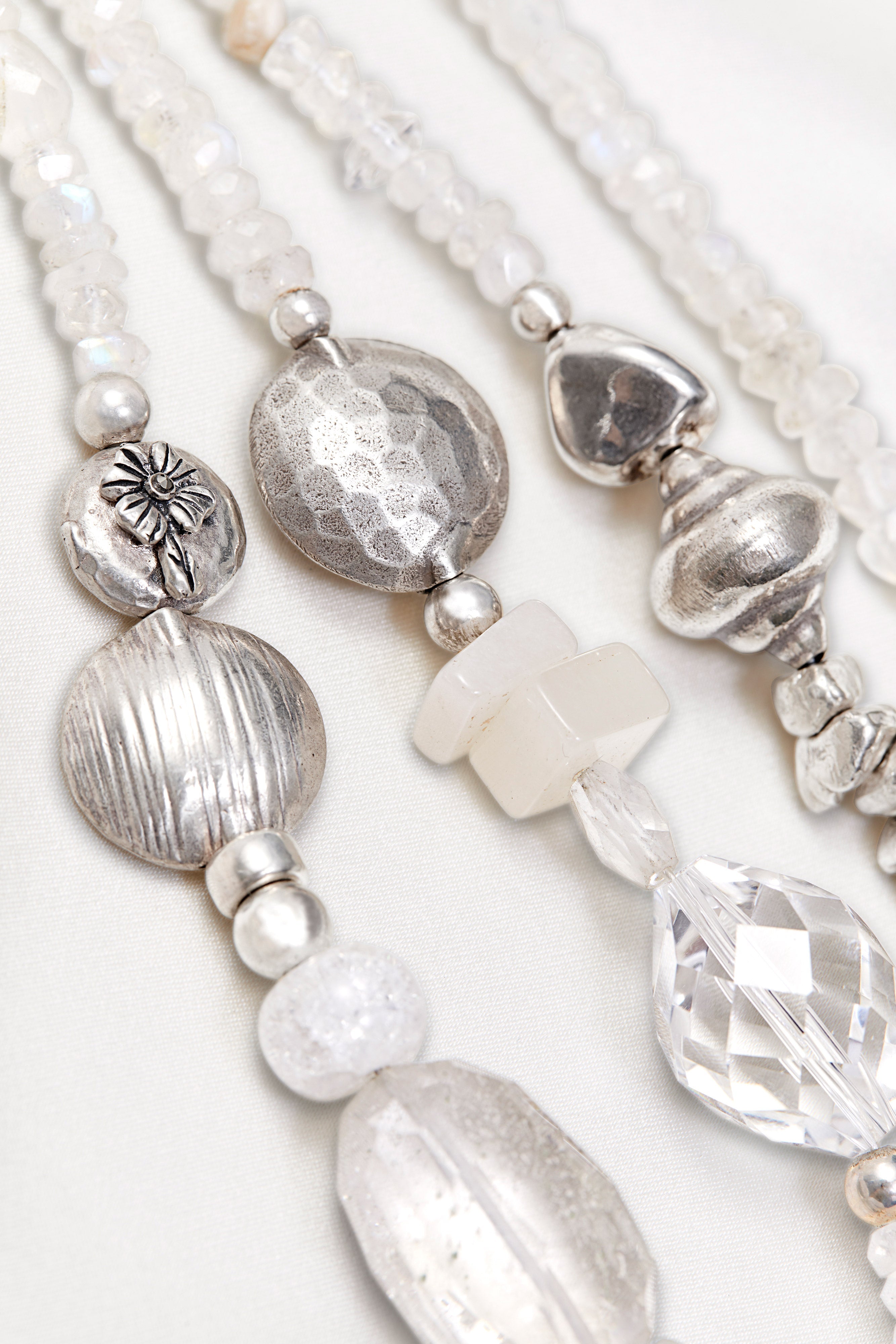 ILLUMINATIONS CRYSTAL QUARTZ AND STERLING SILVER MULTI-STRAND NECKLACE