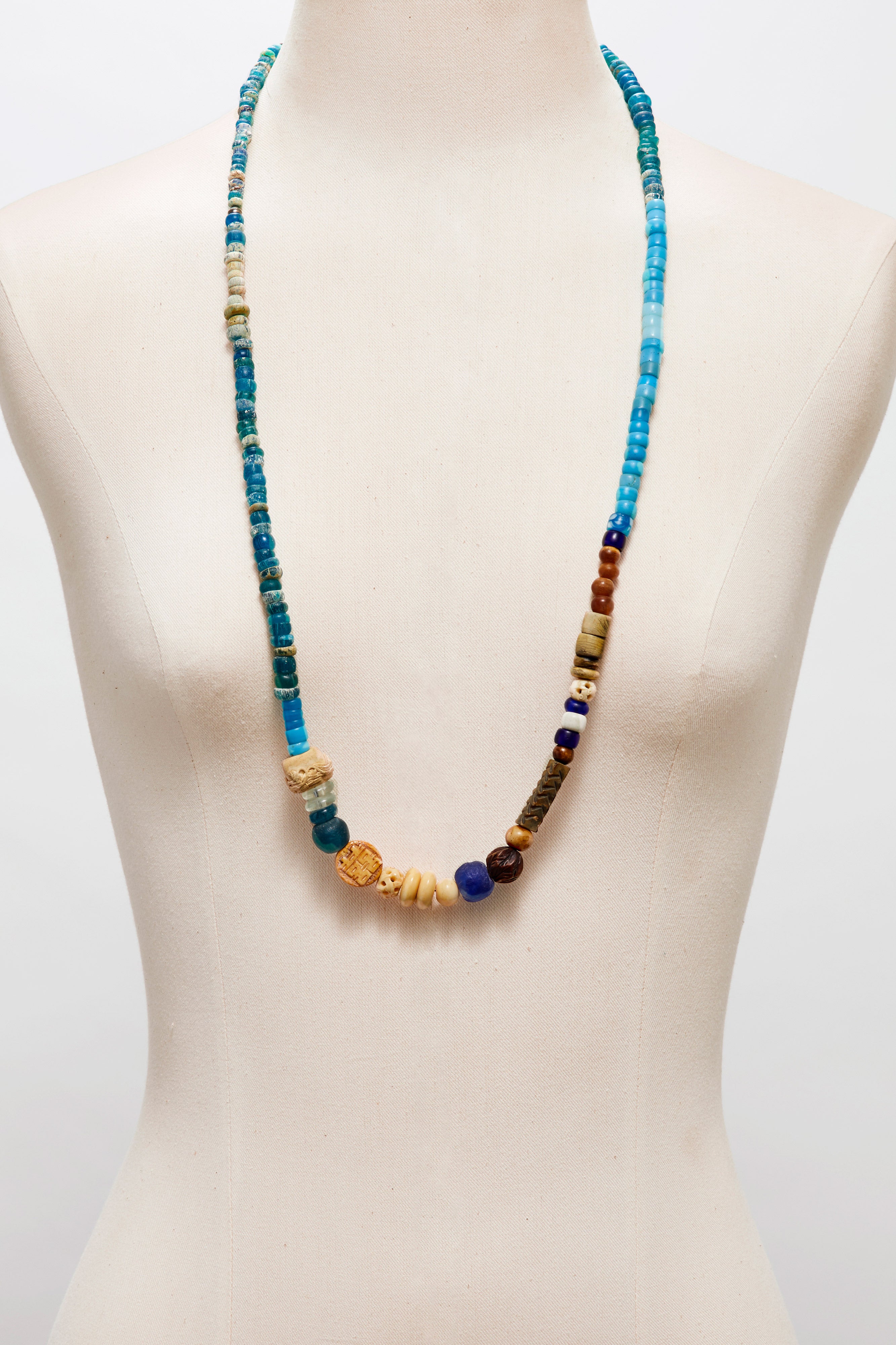 SKY BLUE AND AMBER NECKLACE