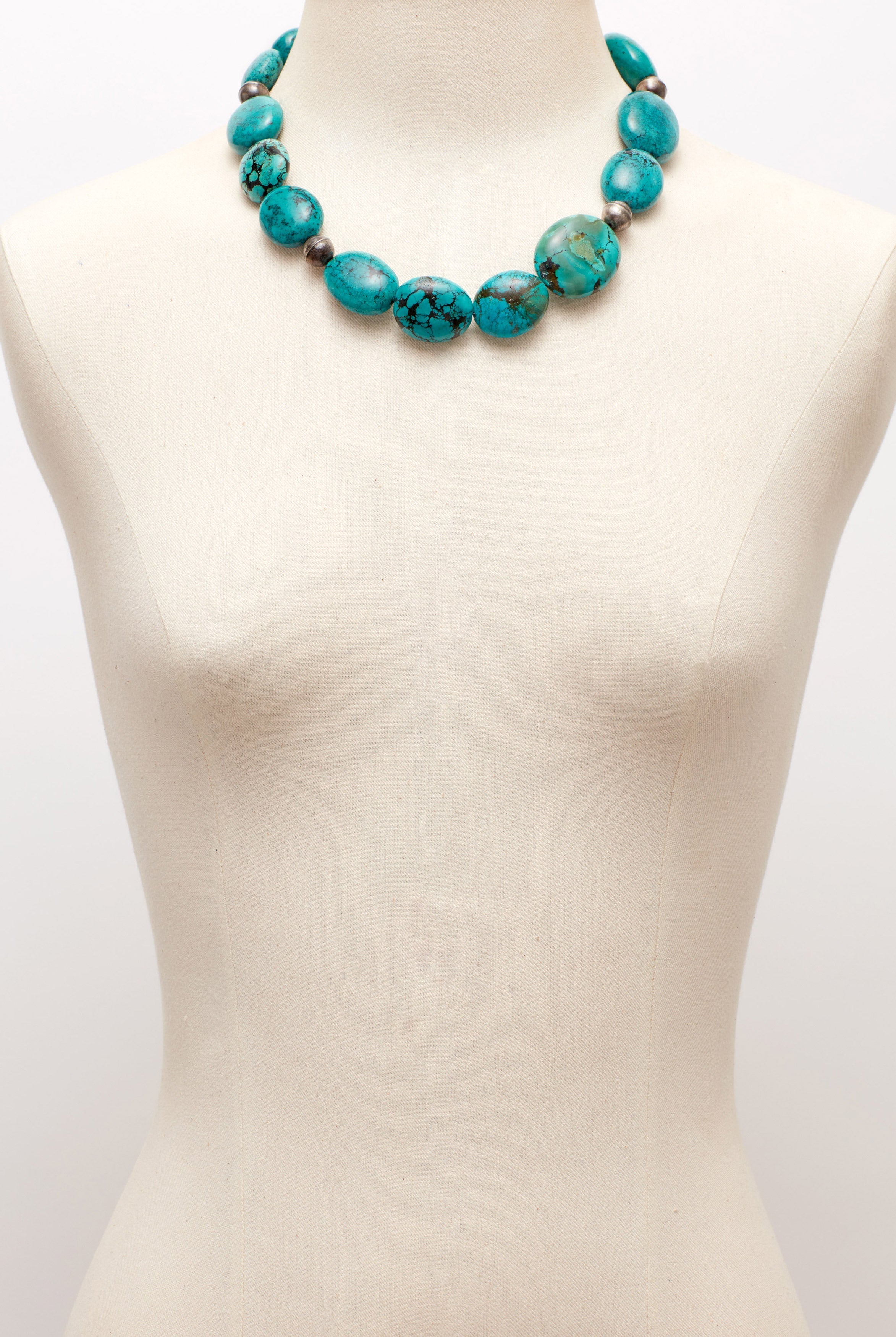 DEEP SEA BLUE TURQUOISE CHOKER NECKLACE