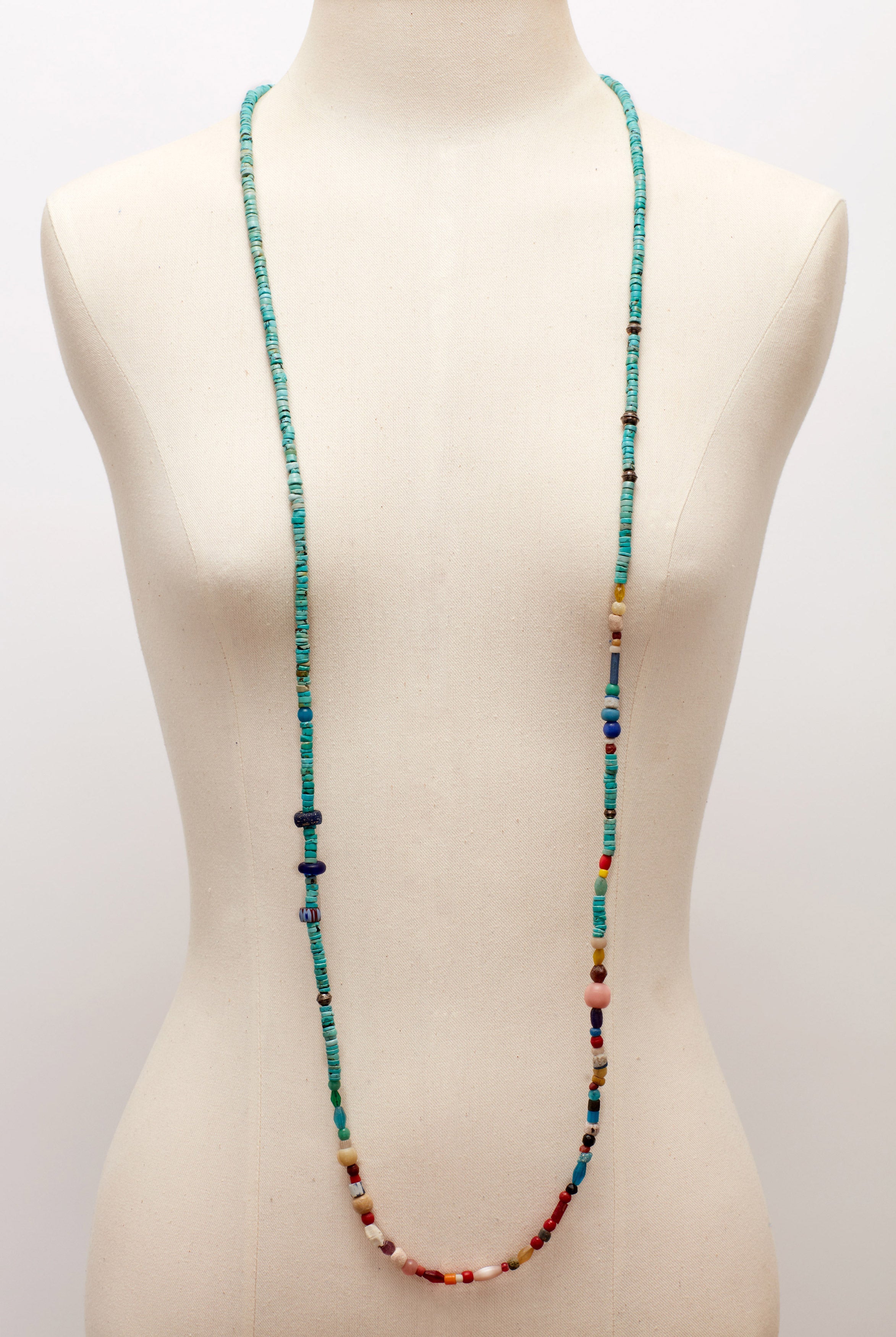 LONG TURQUOISE COLORFUL POP NECKLACE