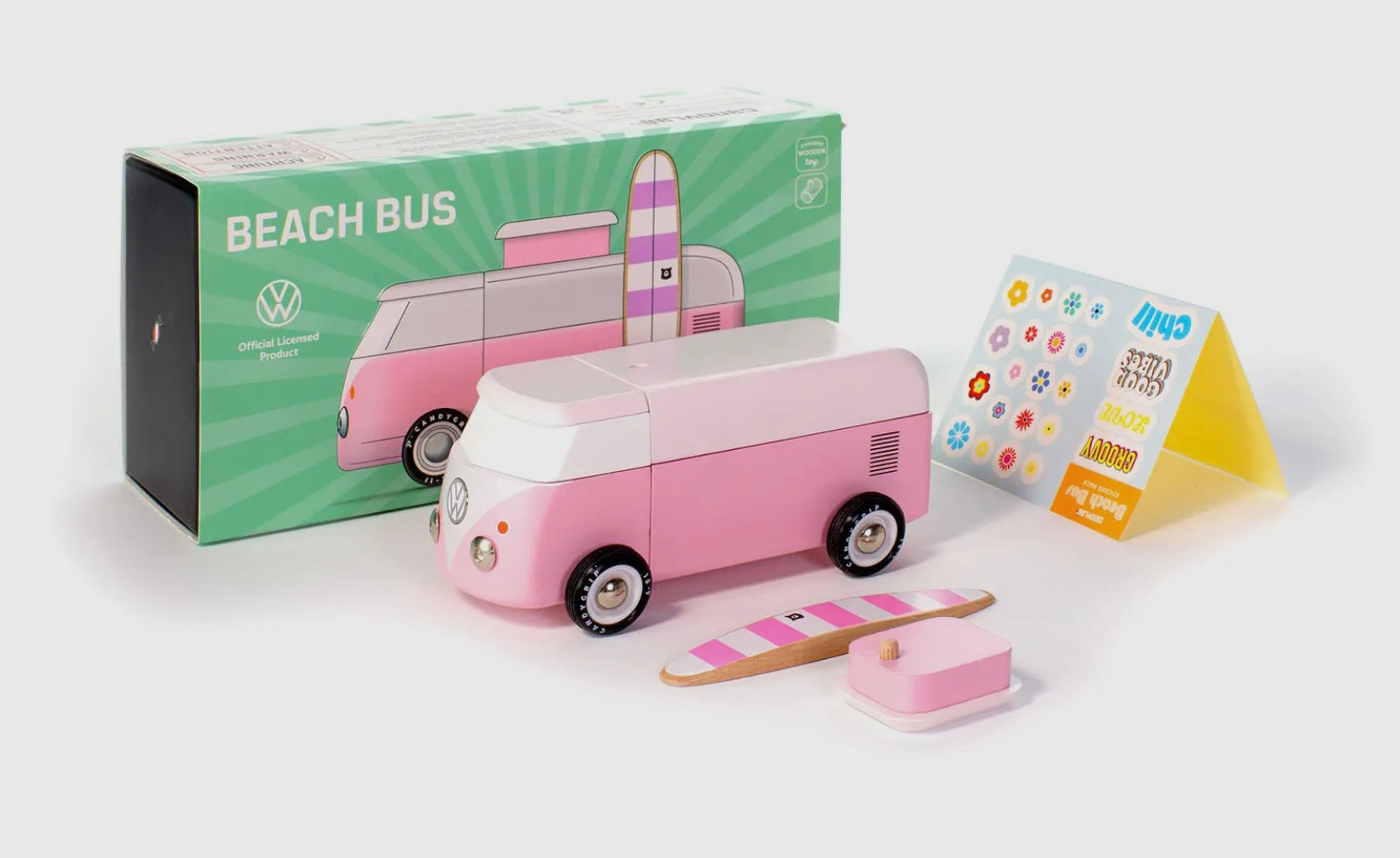 VW BEACH BUS PINK/WHITE