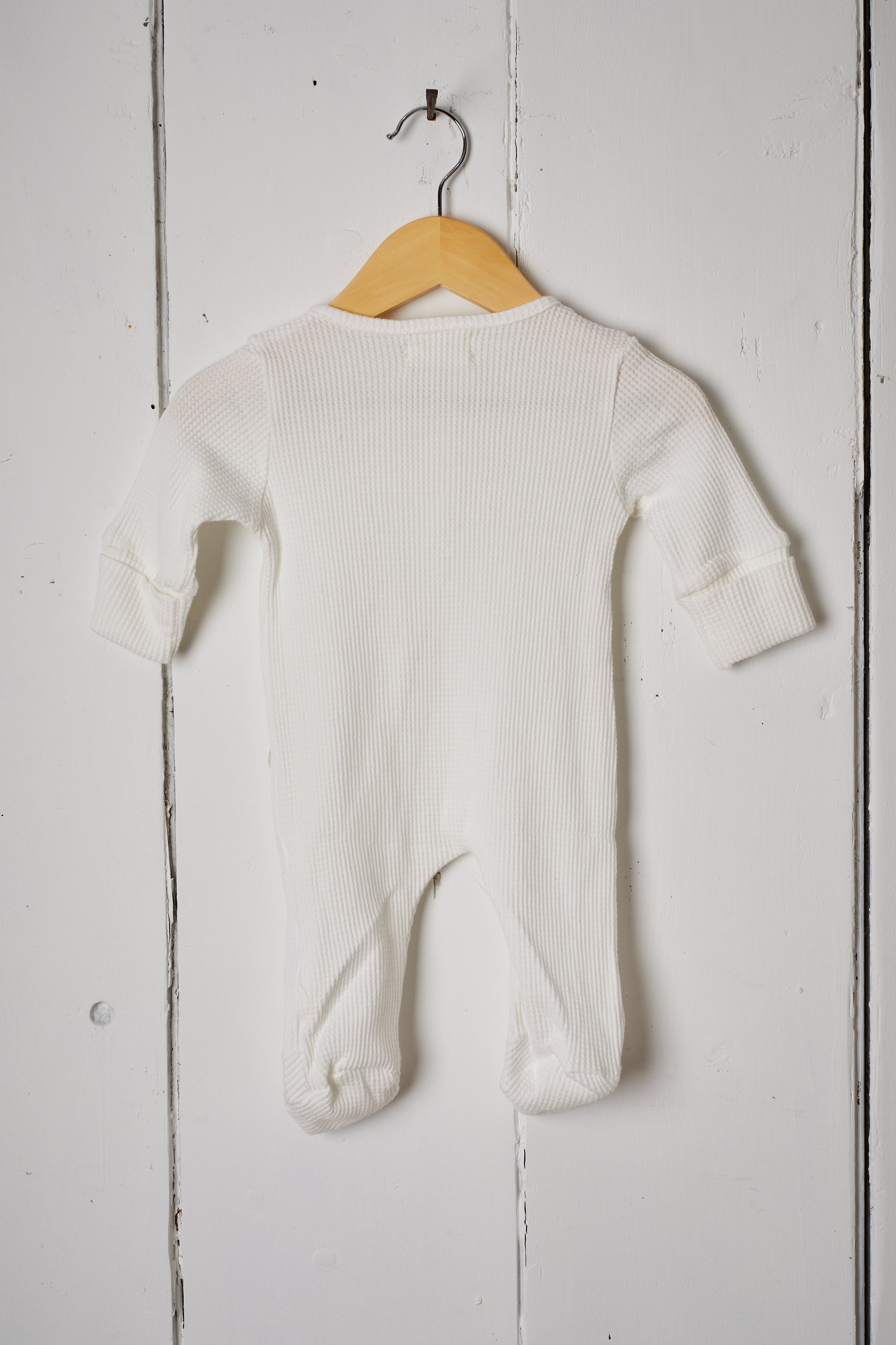 WHITE WAFFLE ONESIE