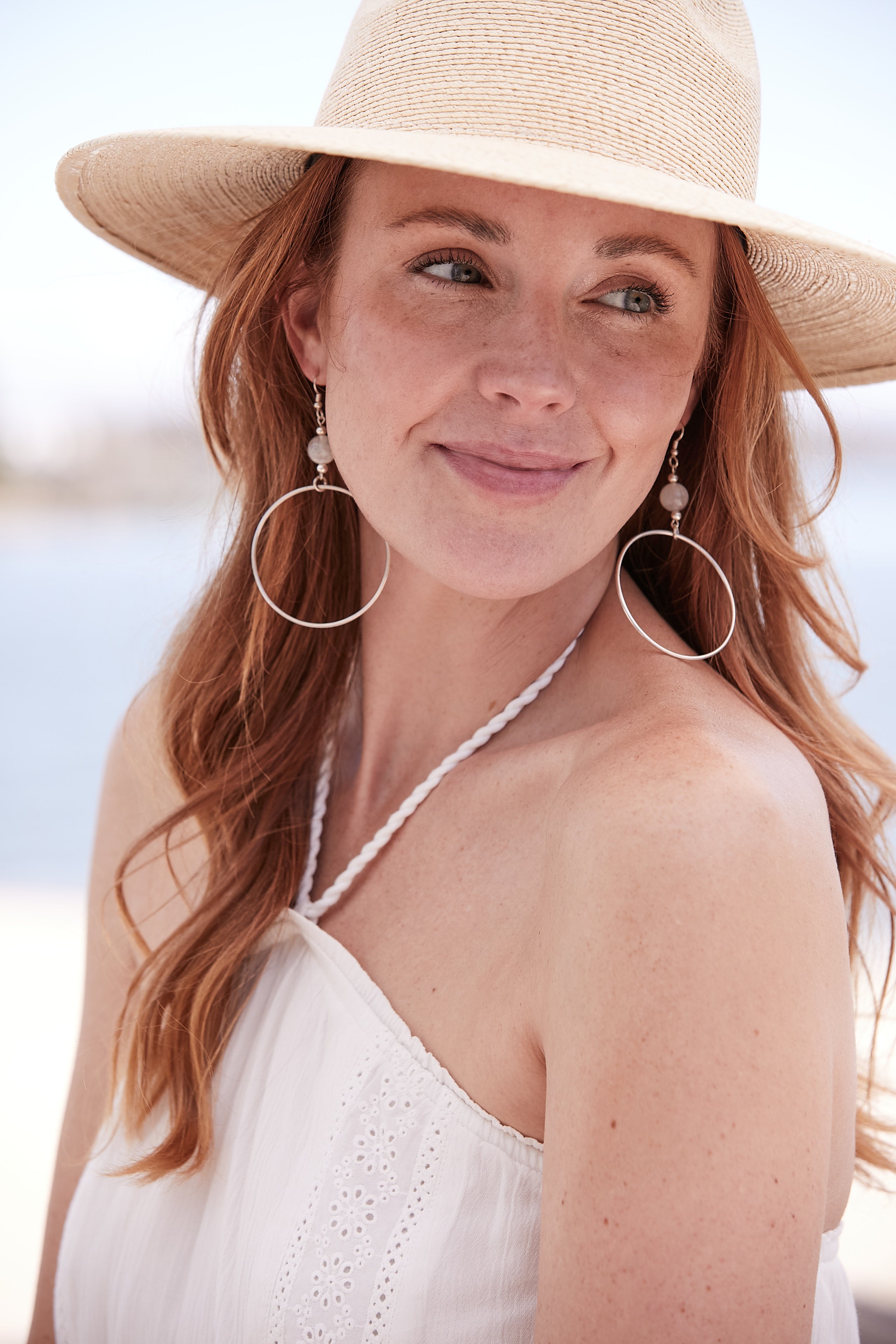 WHITE EMBROIDERED LACE HALTER DRESS