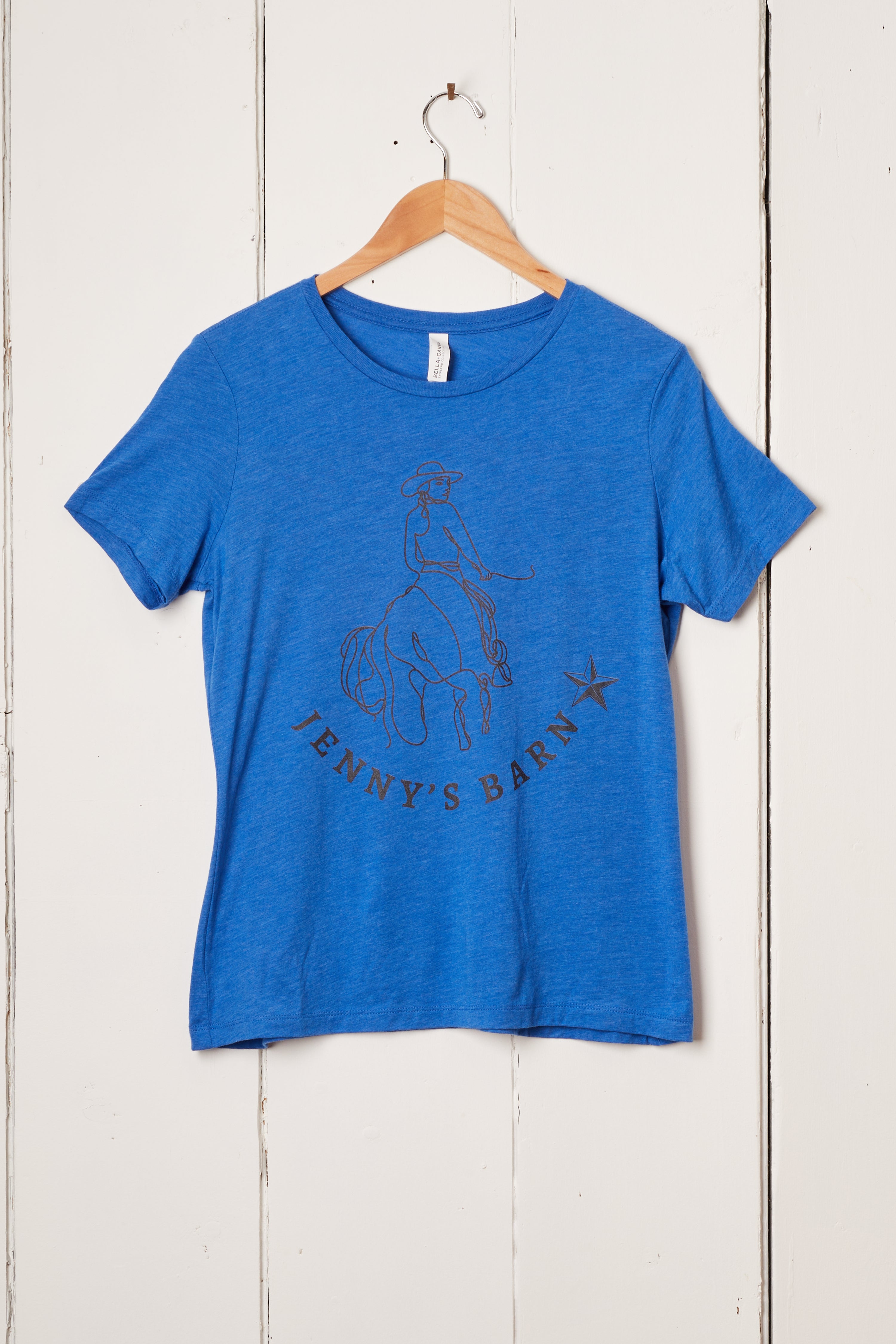 JENNY’S BARN WOMENS FITTED BLUE TEE