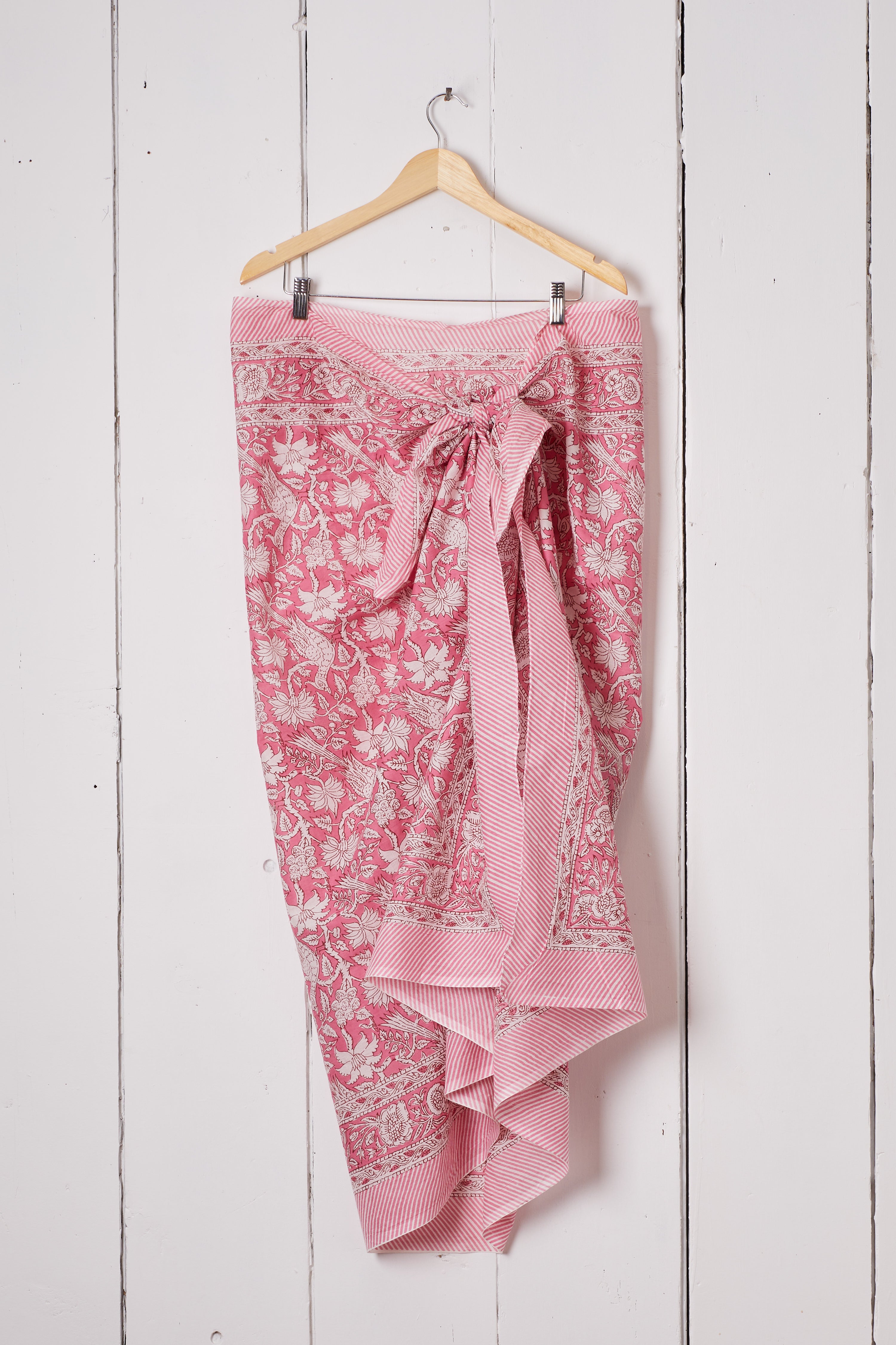 PINK BLOCK PRINT SARONG