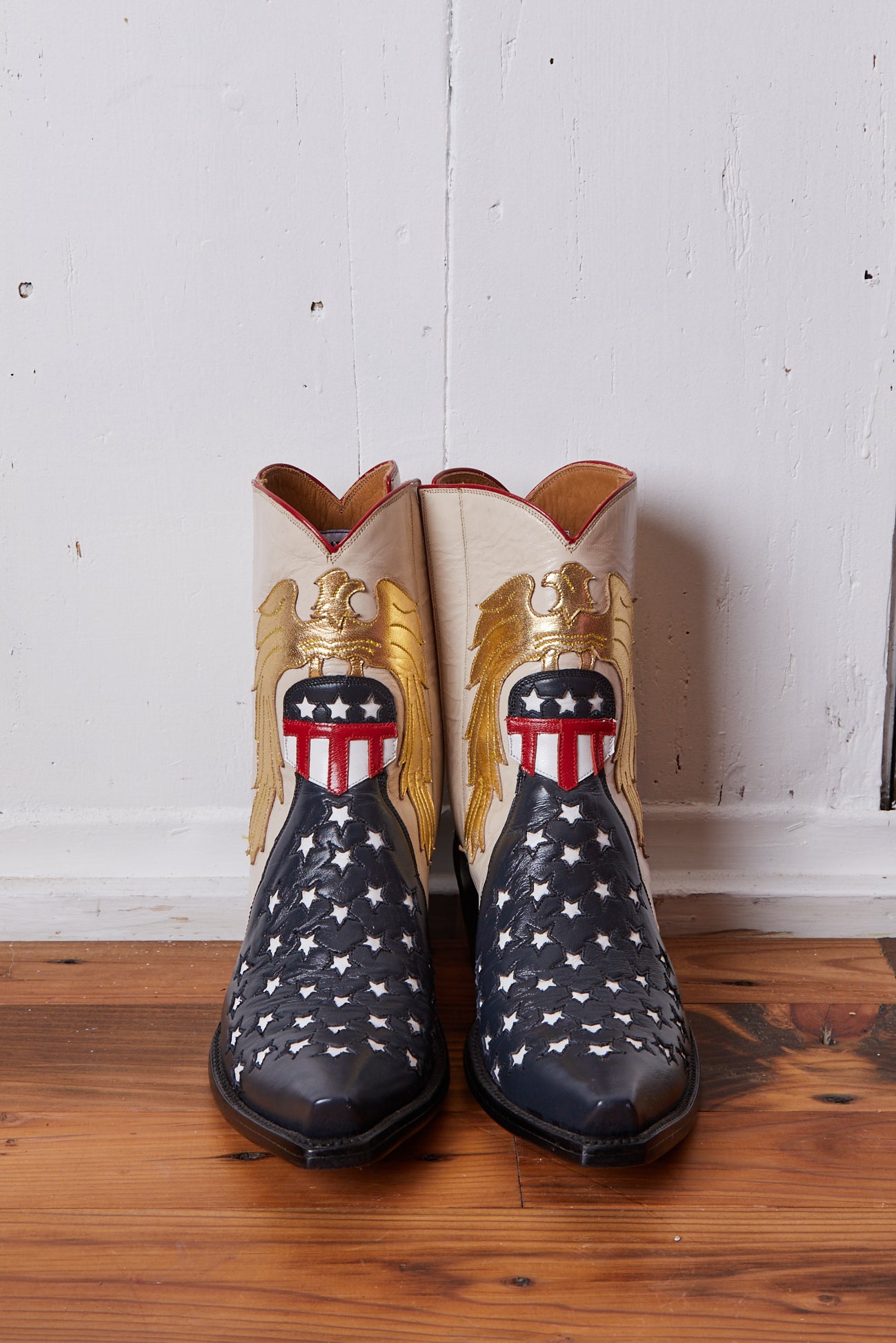 BACK ATTHE RANCH STARS AND STRIPES ANKLE ZIPPER COWBOY BOOTS