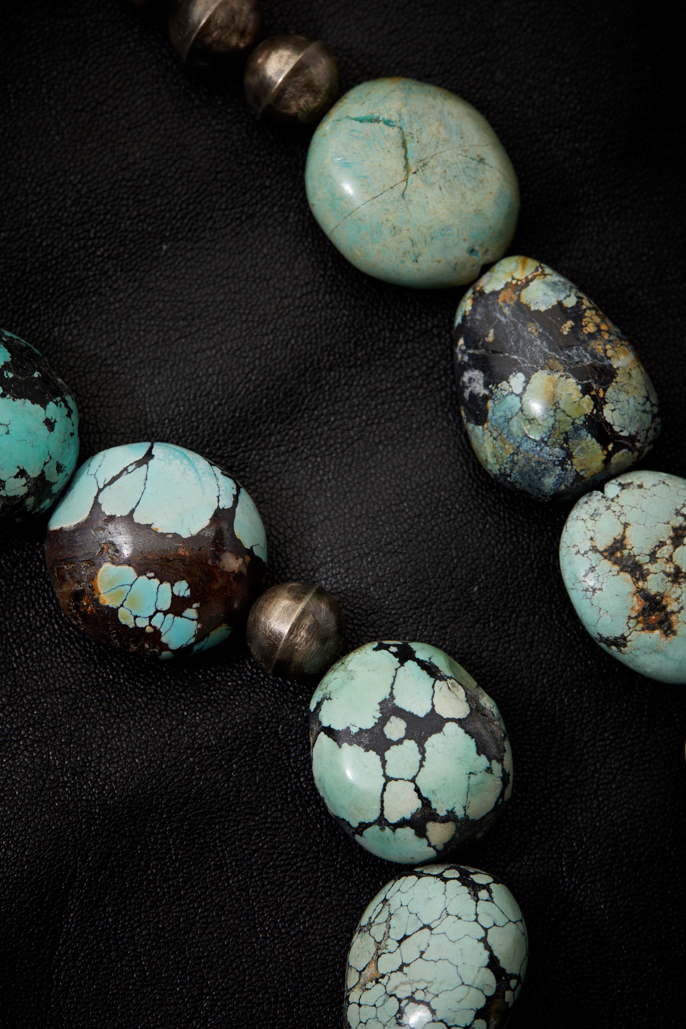 LIGHT AQUA TURQUOISE AND STERLING SILVER NECKLACE