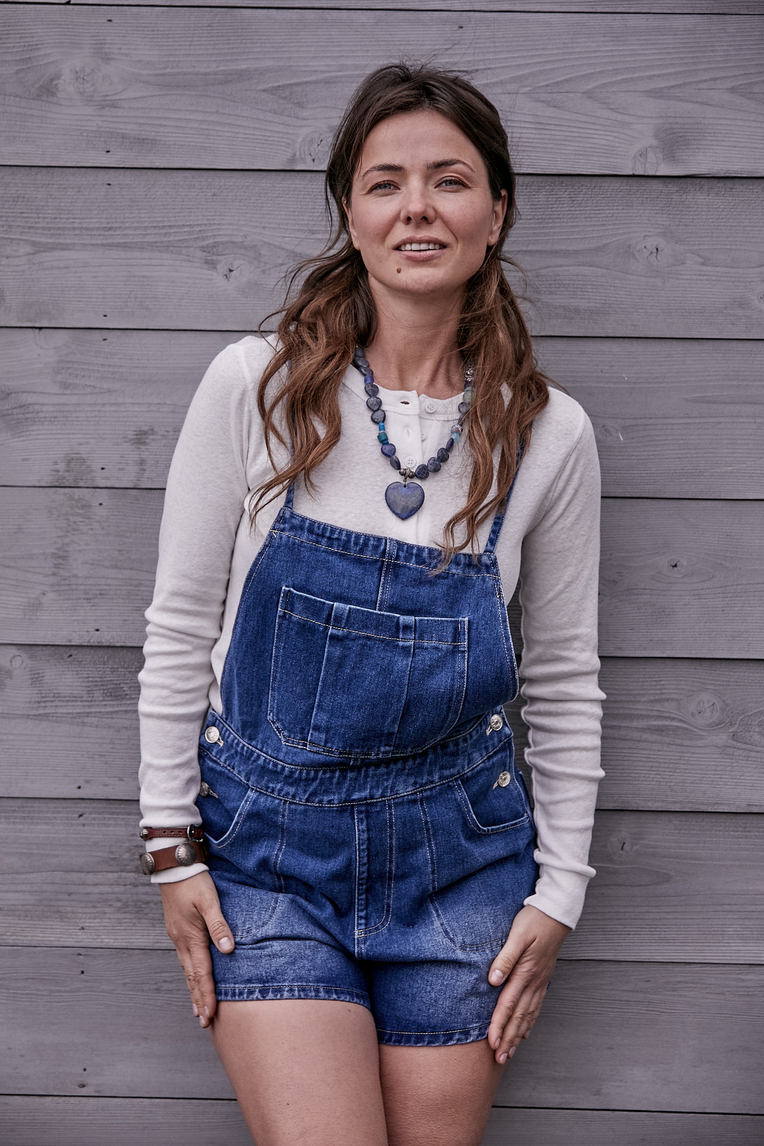 DENIM OVERALL SHORTS