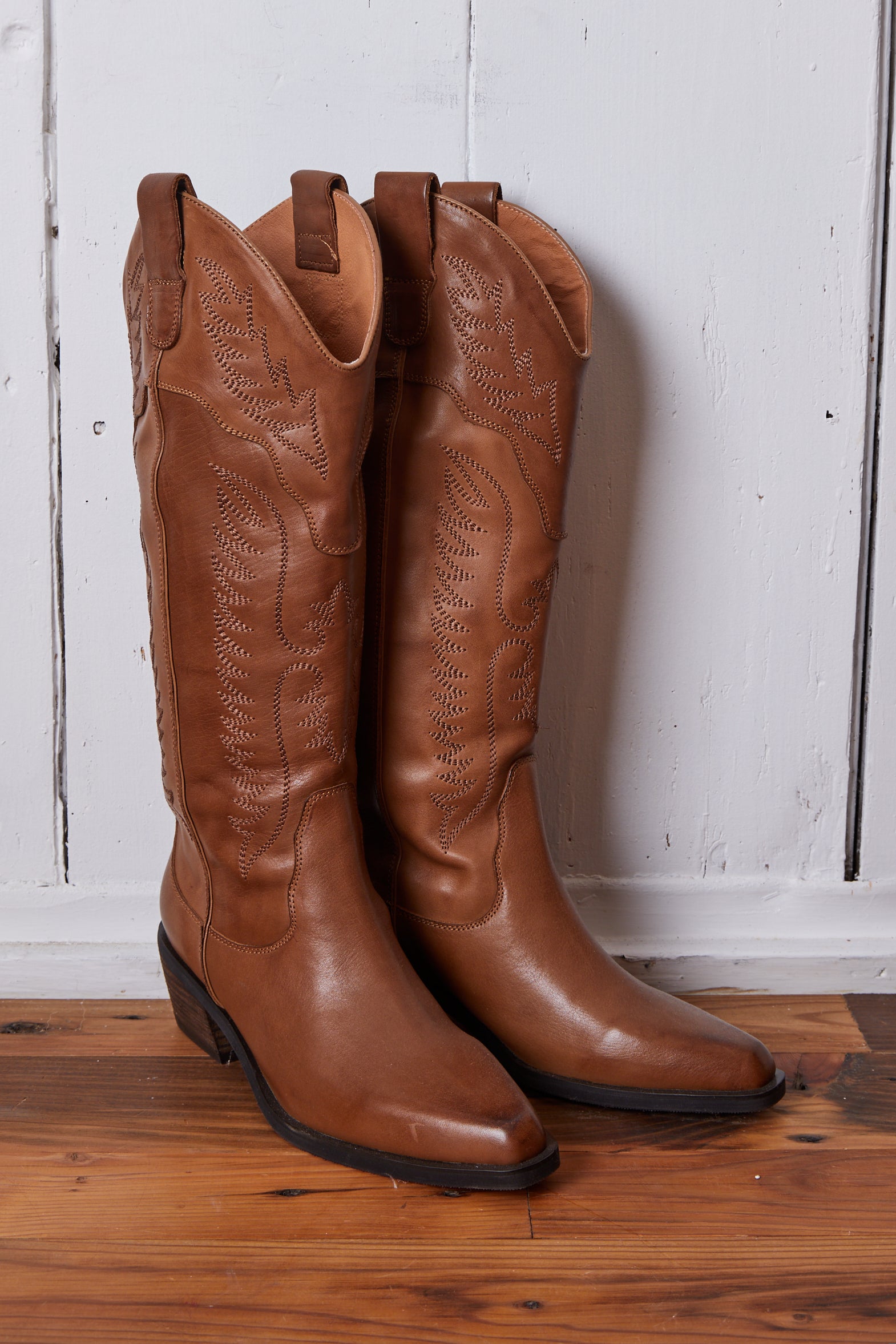 MONTANA TALL LEATHER COWBOY BOOTS