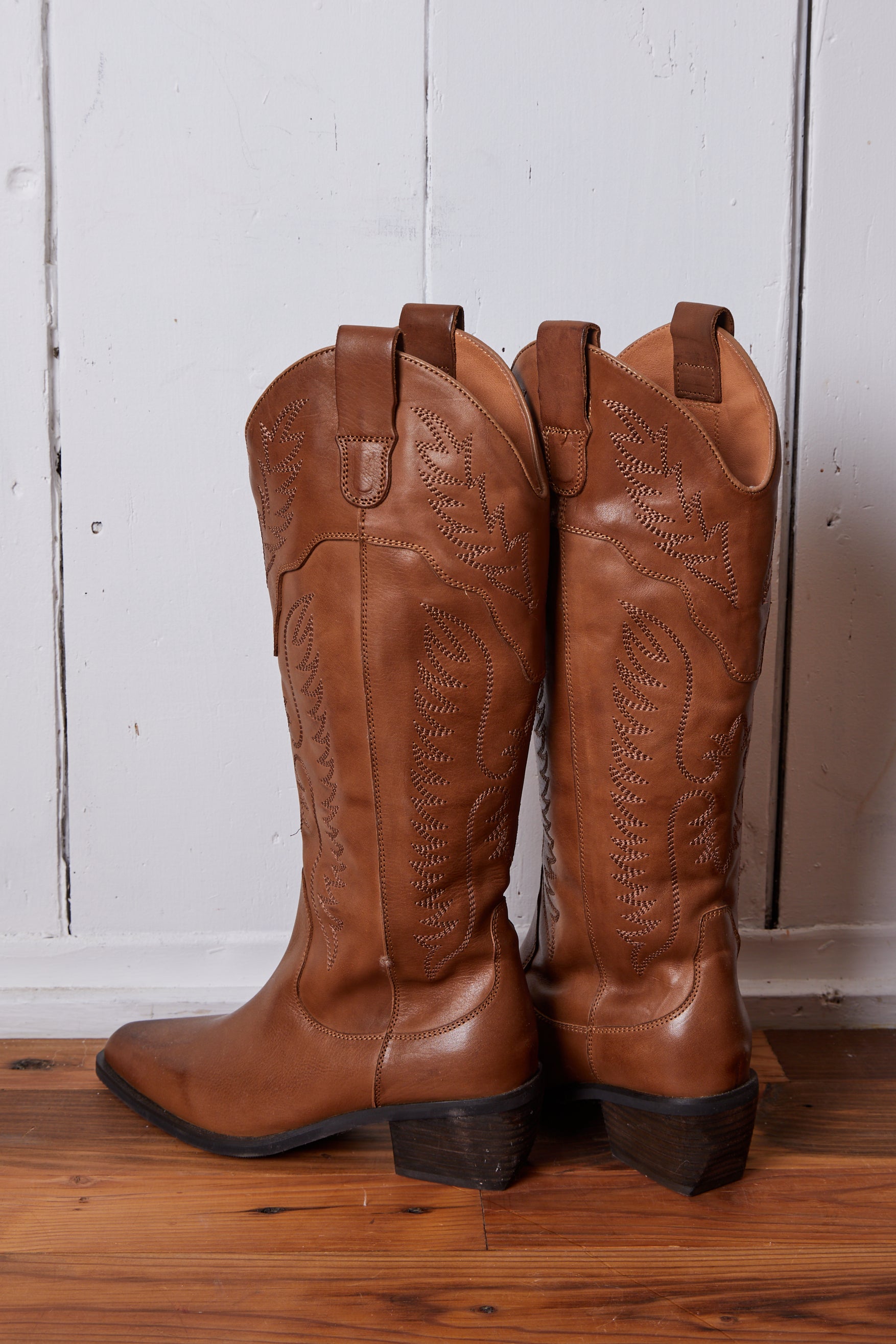 MONTANA TALL LEATHER COWBOY BOOTS